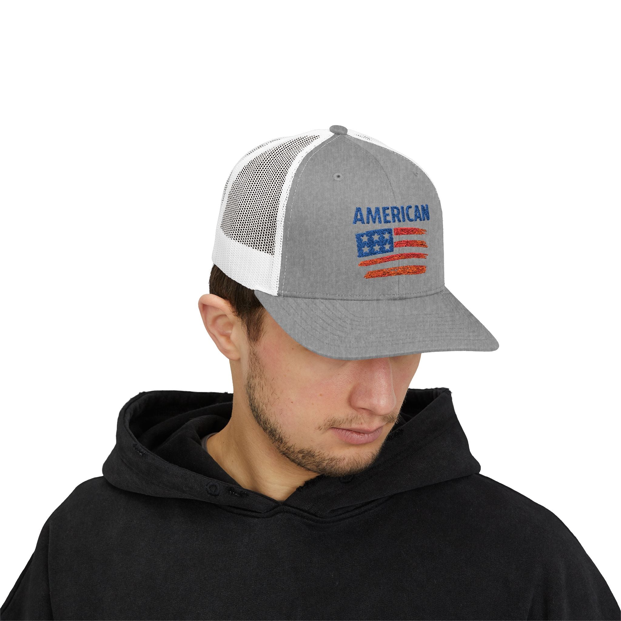 American Flag Distressed Sparkle trucker cap | Snapback