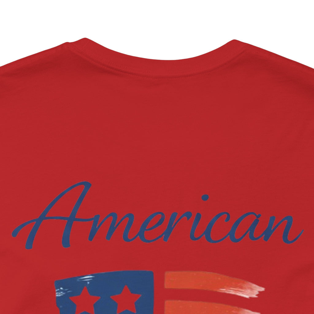Hope Apparel Small Front - American Cursive Back Patriotic Tee - Unisex Jersey Short Sleeve Tee