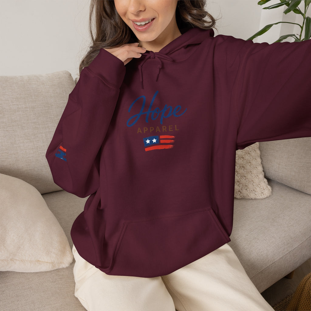 Hope Apparel Patriotic Hoodie — "For Every Kind of American" Flag Design