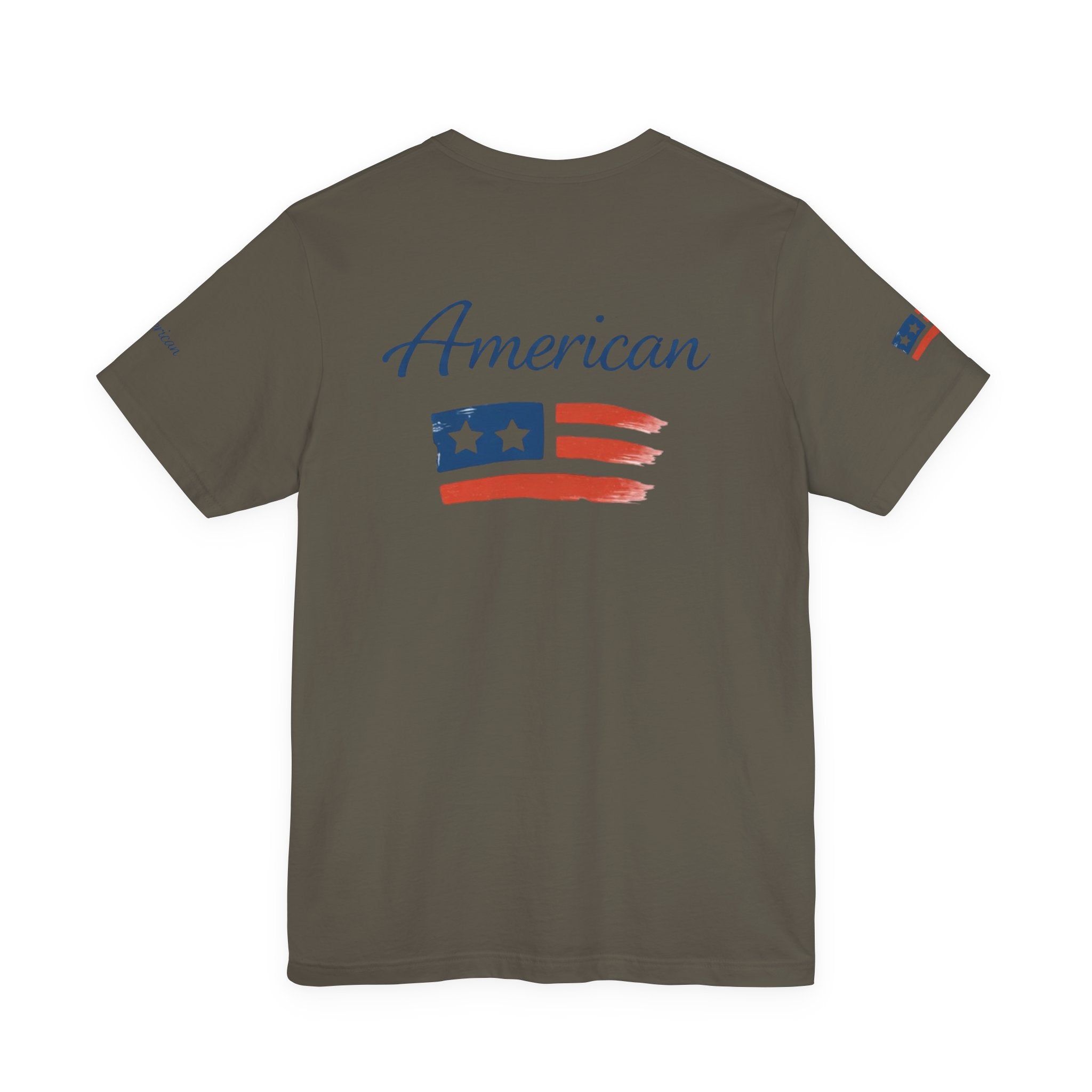 Hope Apparel Small Front - American Cursive Back Patriotic Tee - Unisex Jersey Short Sleeve Tee