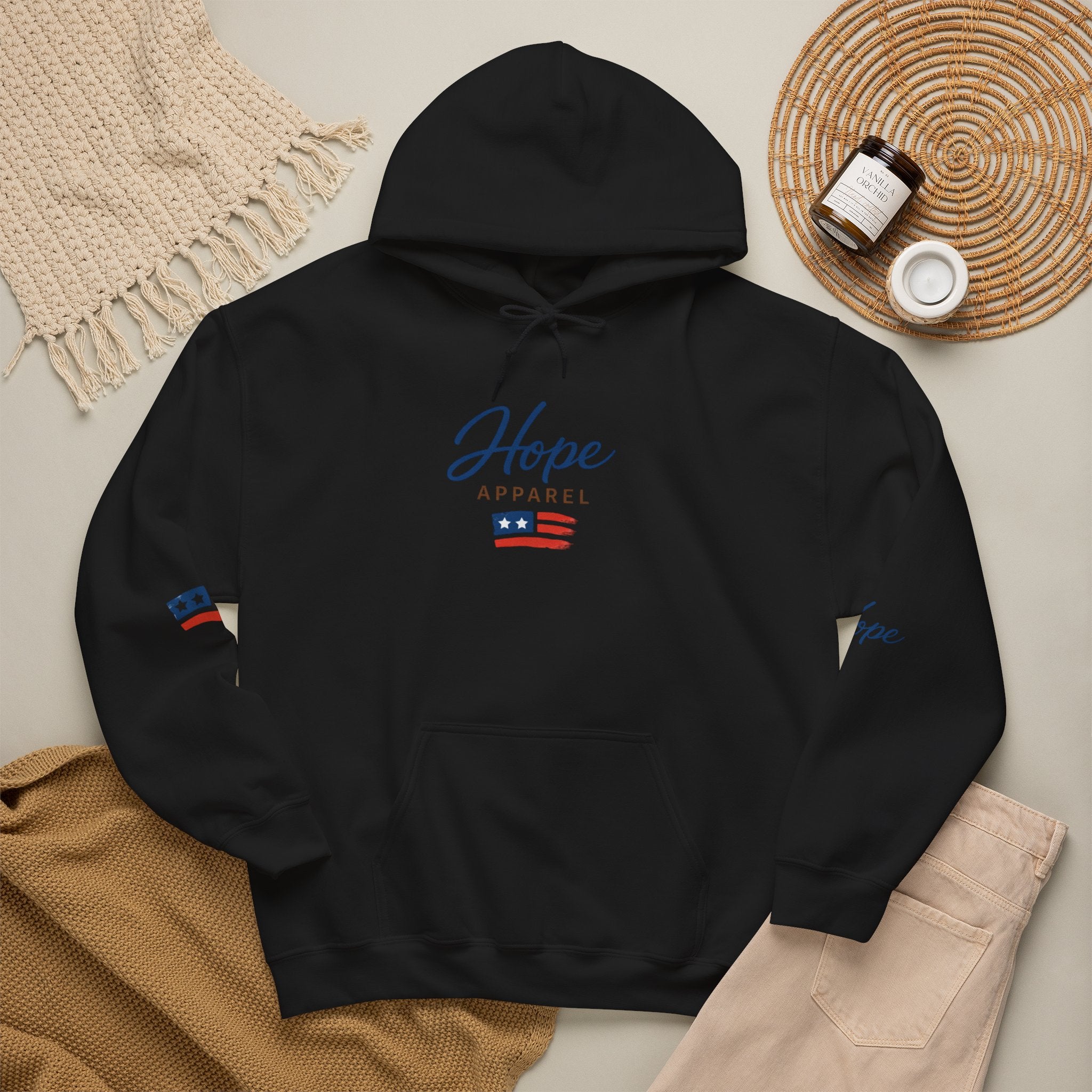 Hope Apparel Patriotic Hoodie — "For Every Kind of American" Flag Design