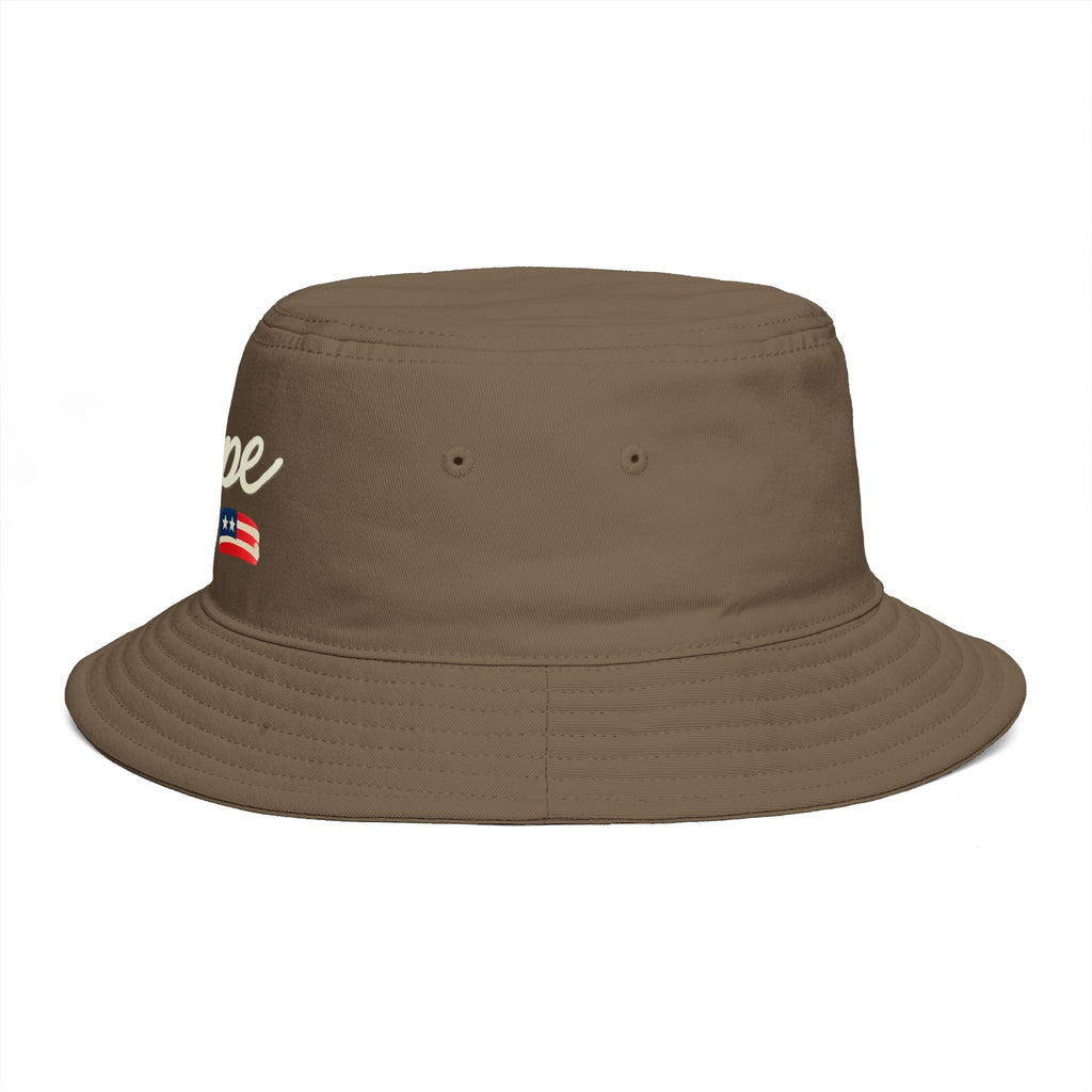 Hope Script with Flag Bucket Hat | Embroidered Logo