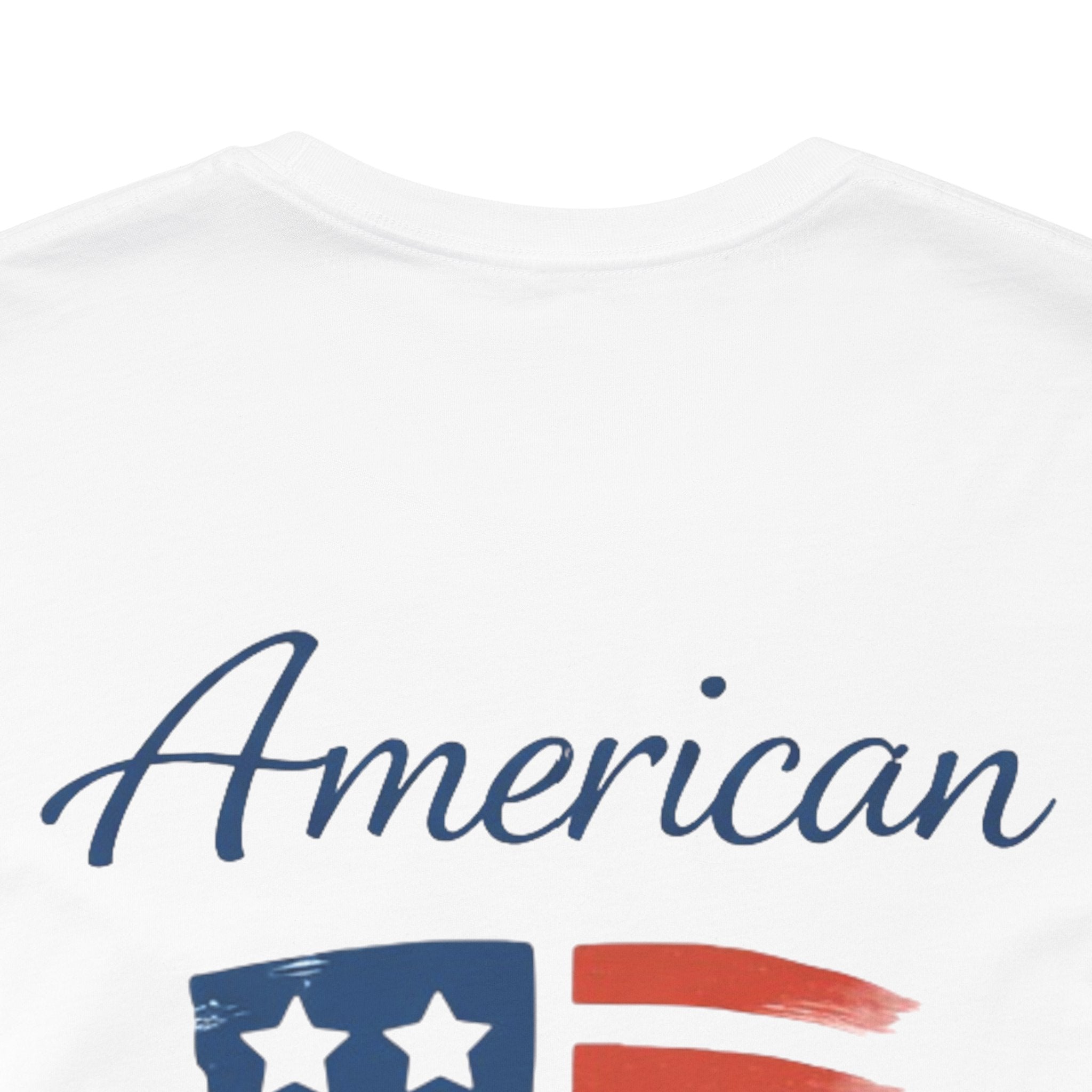Hope Apparel Small Front - American Cursive Back Patriotic Tee - Unisex Jersey Short Sleeve Tee