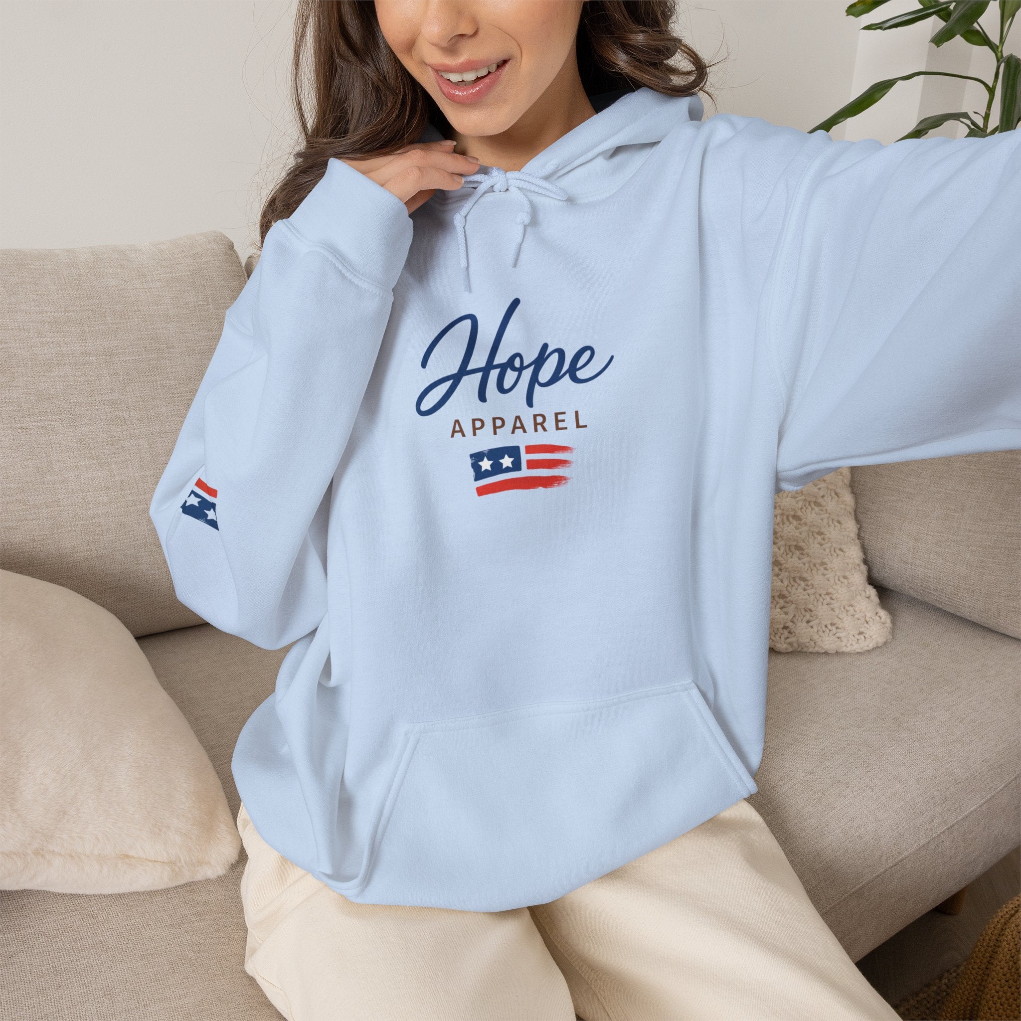 Hope Apparel Patriotic Hoodie — "For Every Kind of American" Flag Design
