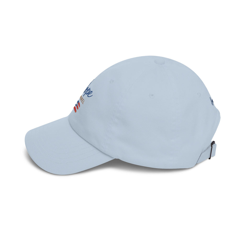 Hope Apparel embroidered American flag Dad Cap | white cotton baseball hat