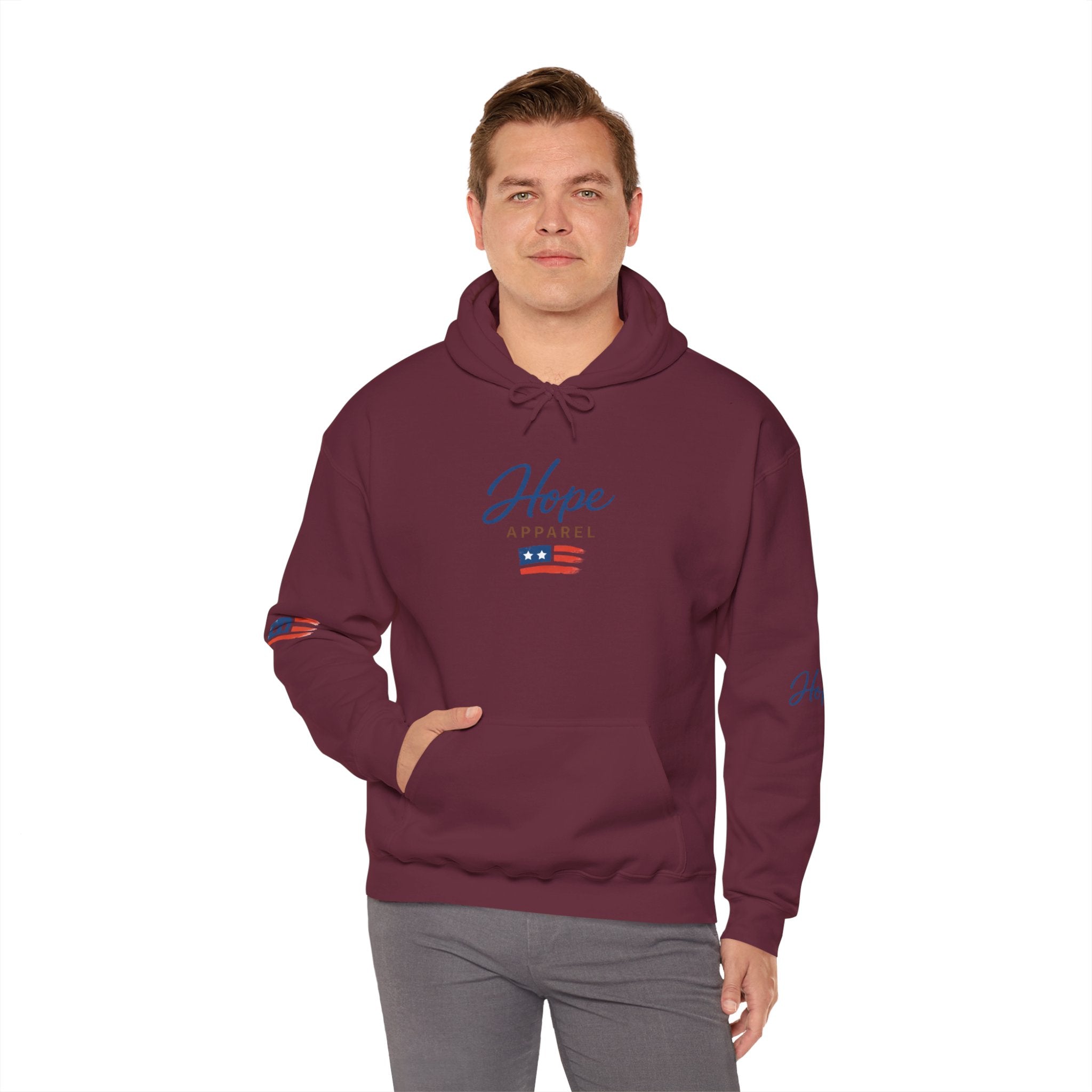 Hope Apparel Patriotic Hoodie — "For Every Kind of American" Flag Design