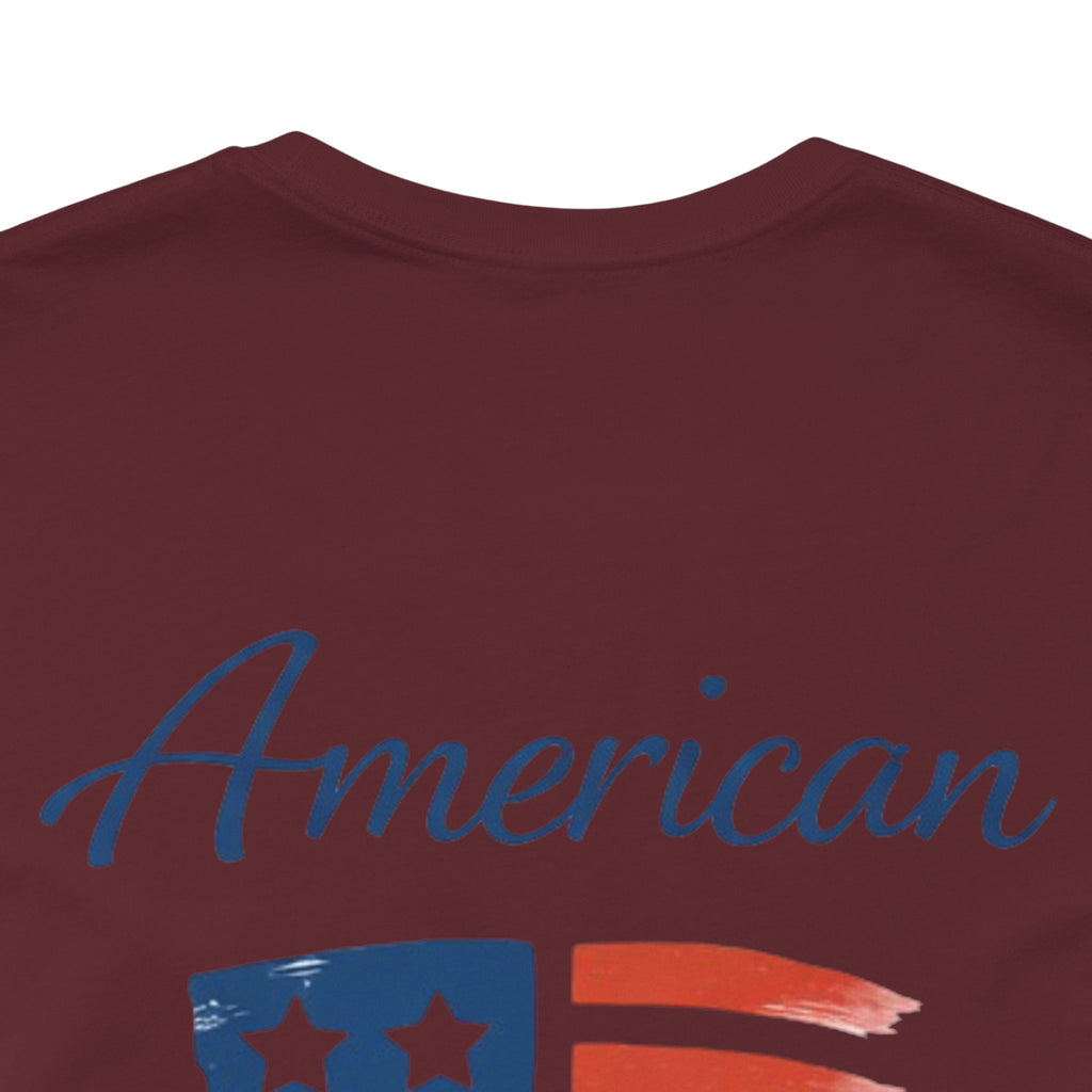 Hope Apparel Small Front - American Cursive Back Patriotic Tee - Unisex Jersey Short Sleeve Tee