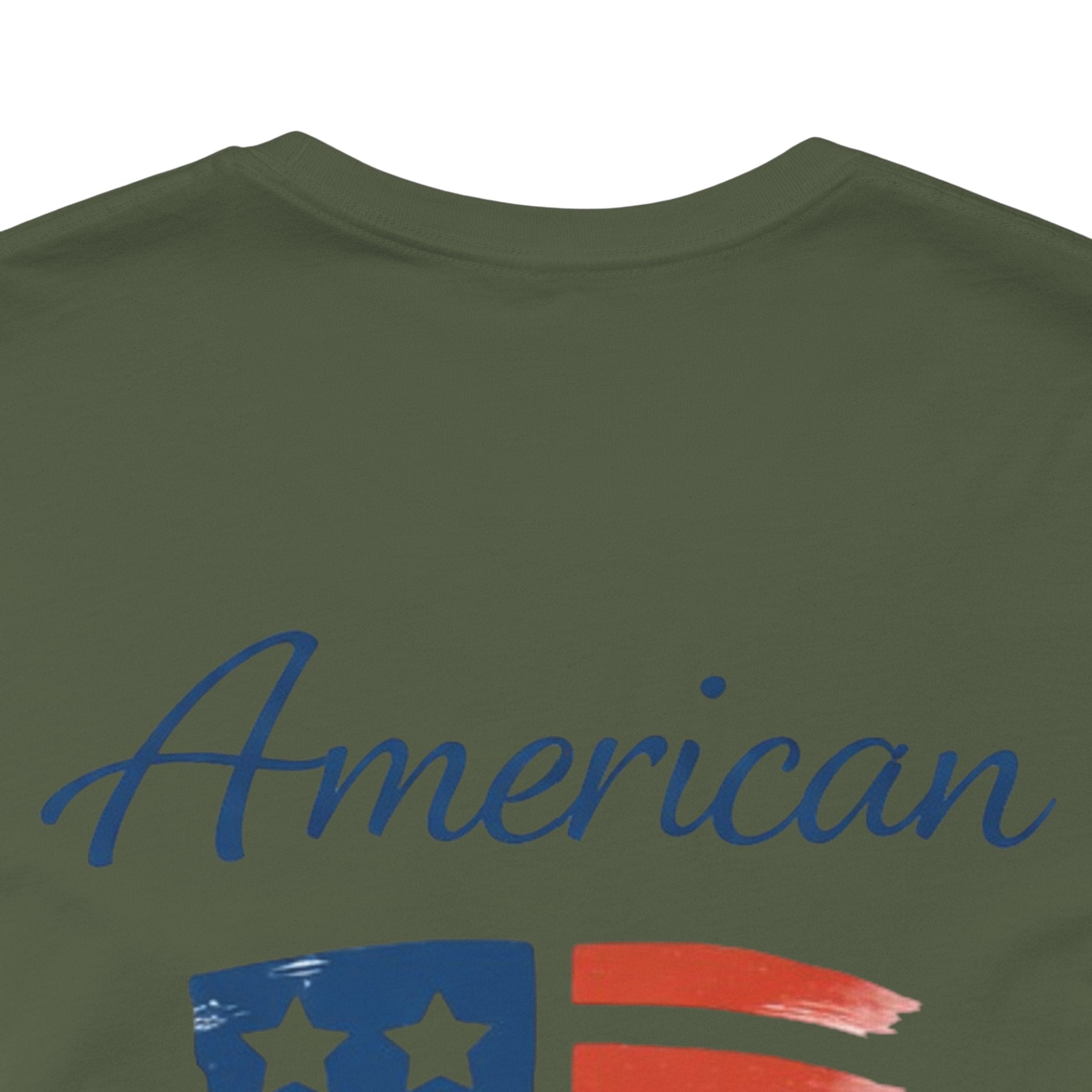Hope Apparel Small Front - American Cursive Back Patriotic Tee - Unisex Jersey Short Sleeve Tee
