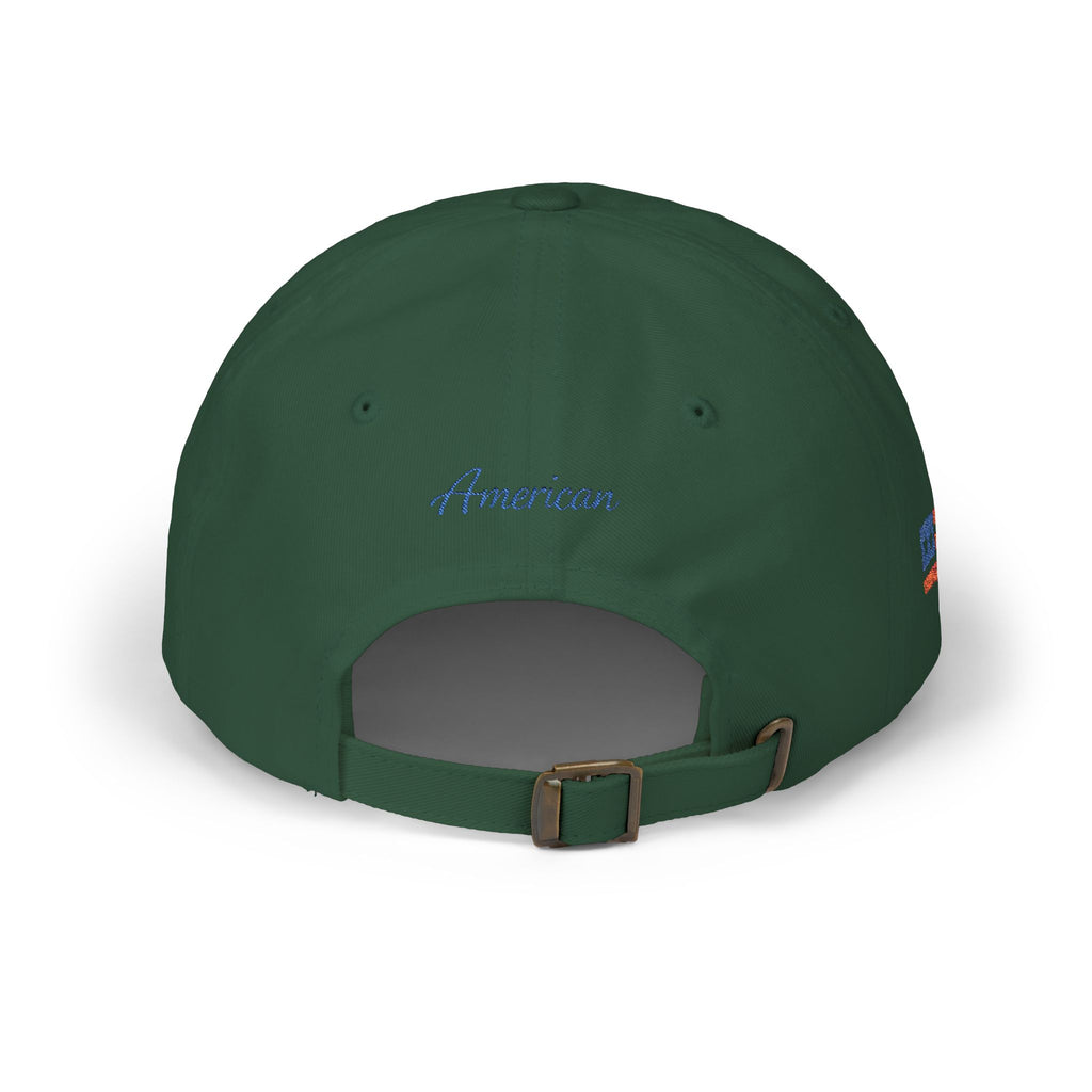 Hope Apparel embroidered American flag Dad Cap | white cotton baseball hat