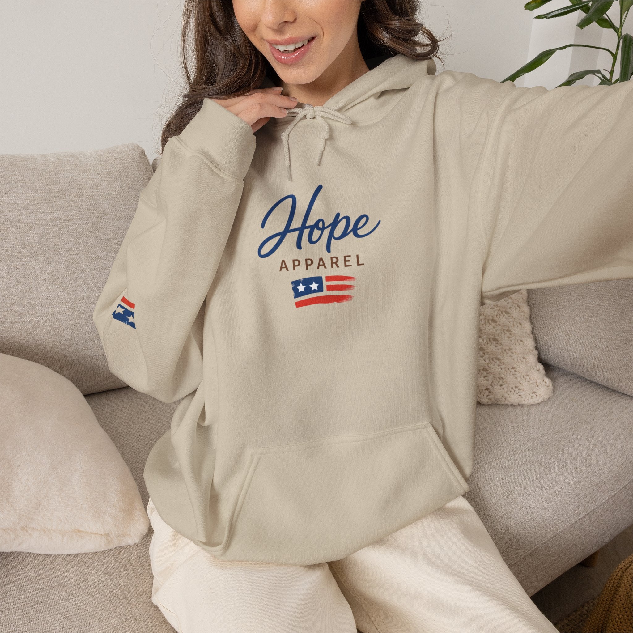 Hope Apparel Patriotic Hoodie — "For Every Kind of American" Flag Design