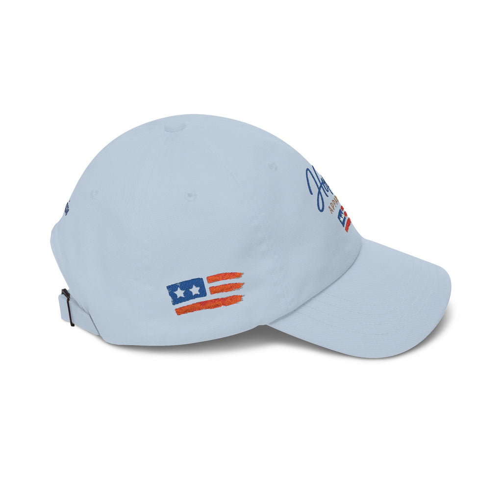 Hope Apparel embroidered American flag Dad Cap | white cotton baseball hat