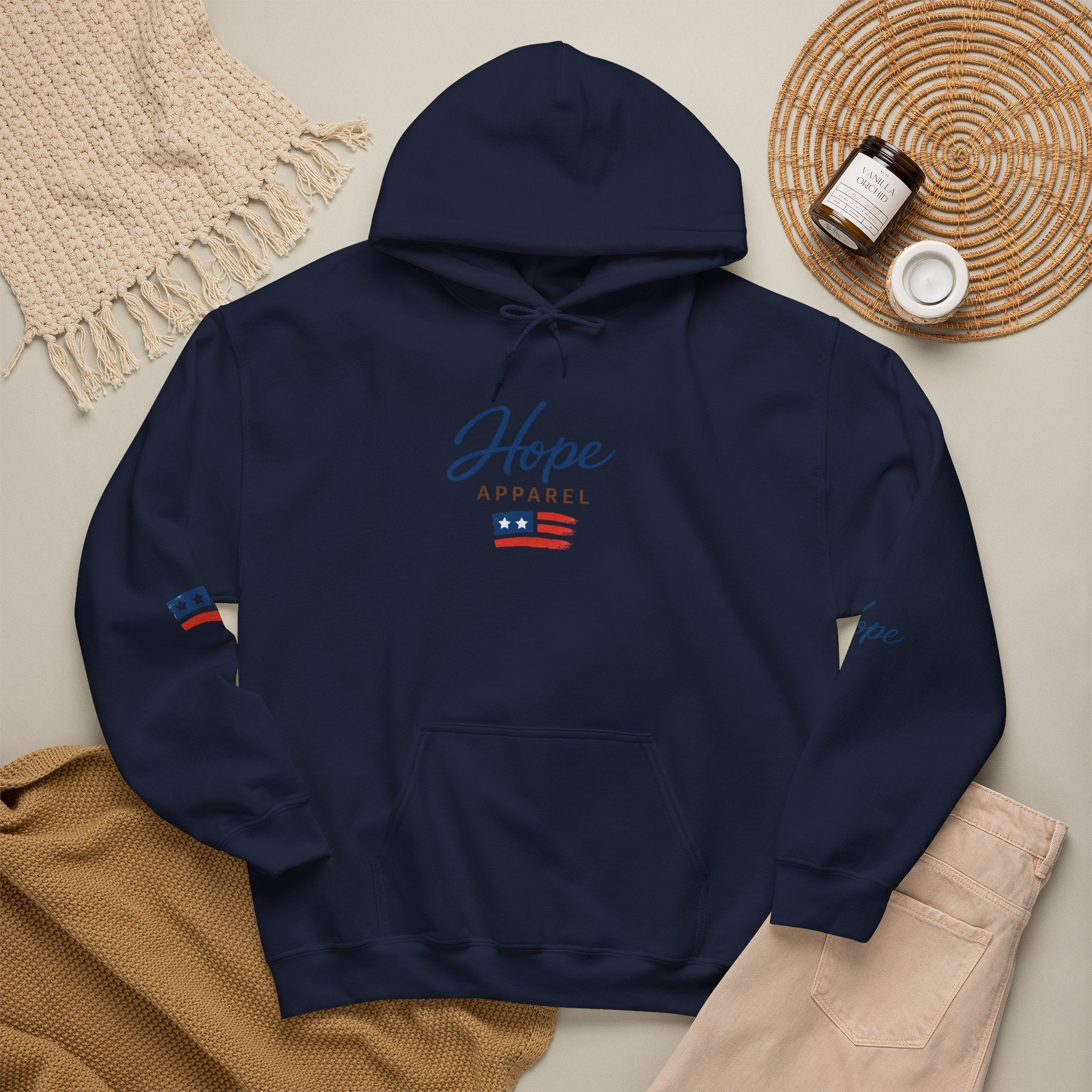 Hope Apparel Patriotic Hoodie — "For Every Kind of American" Flag Design