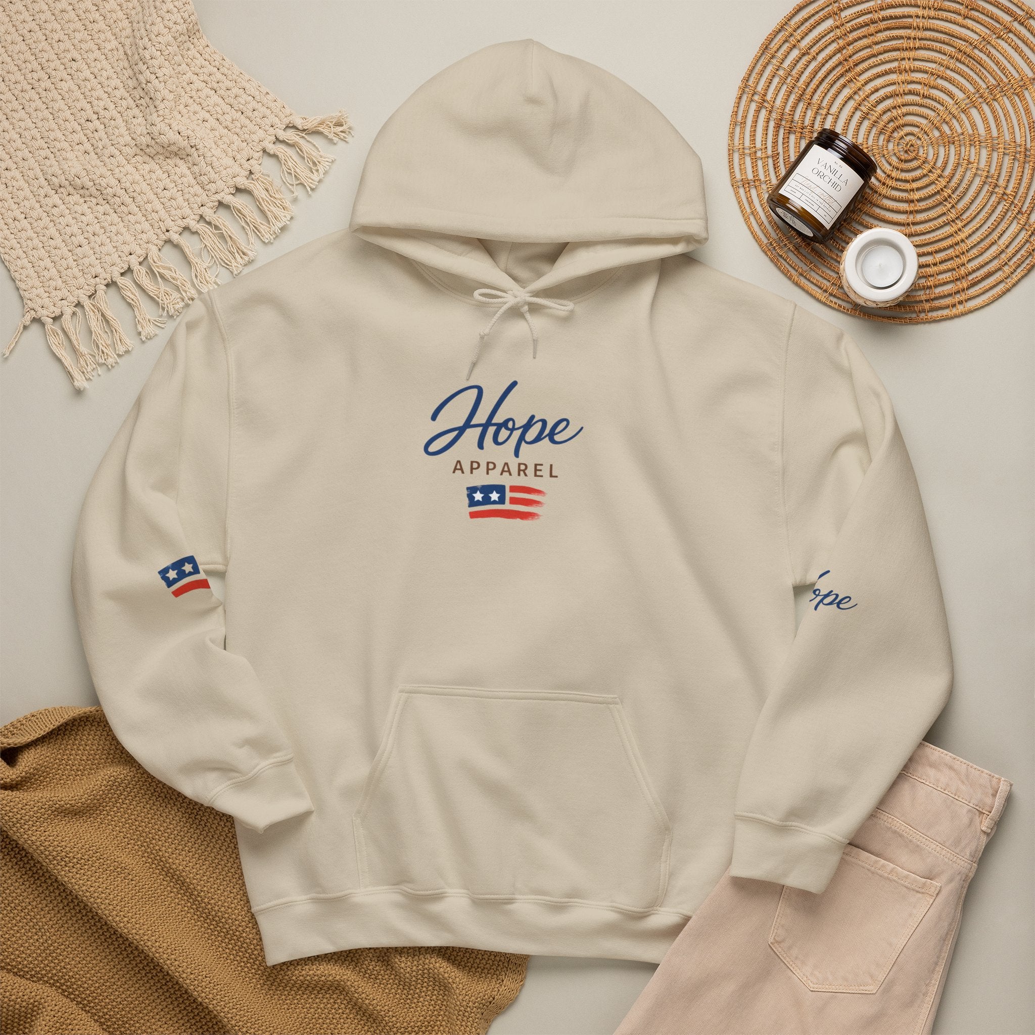 Hope Apparel Patriotic Hoodie — "For Every Kind of American" Flag Design