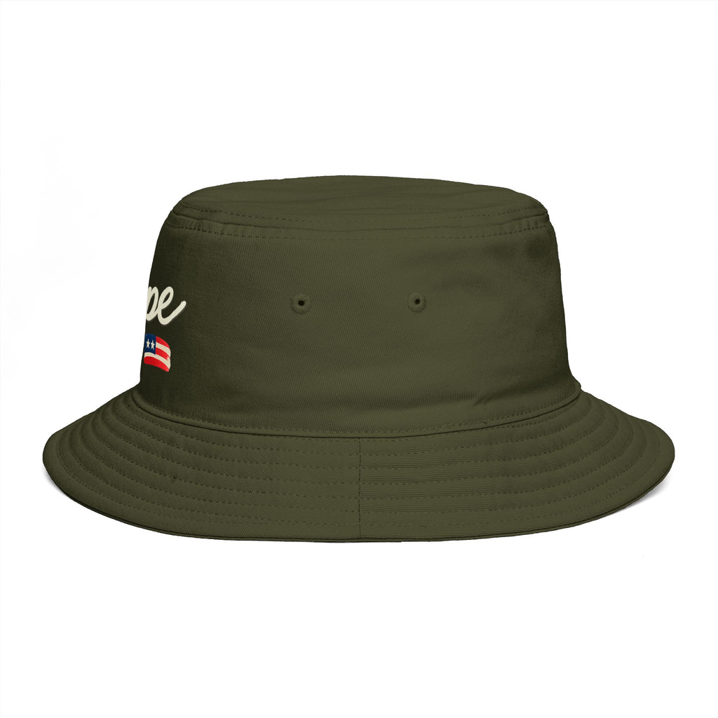 Hope Script with Flag Bucket Hat | Embroidered Logo