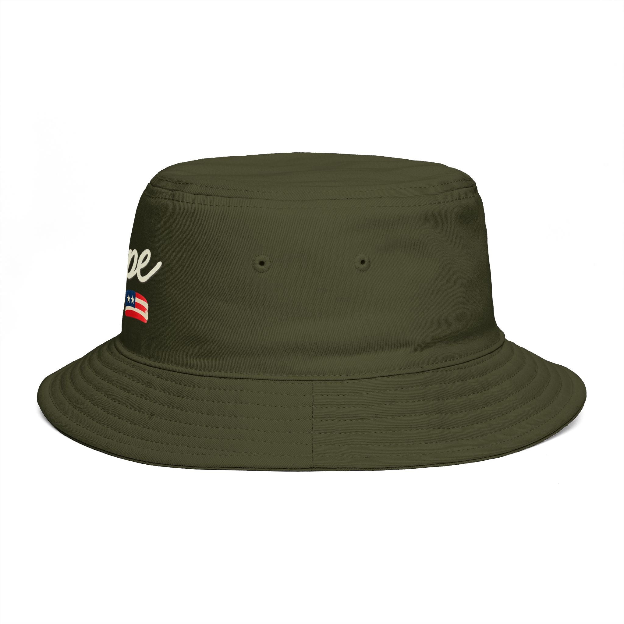 Hope Script with Flag Bucket Hat | Embroidered Logo