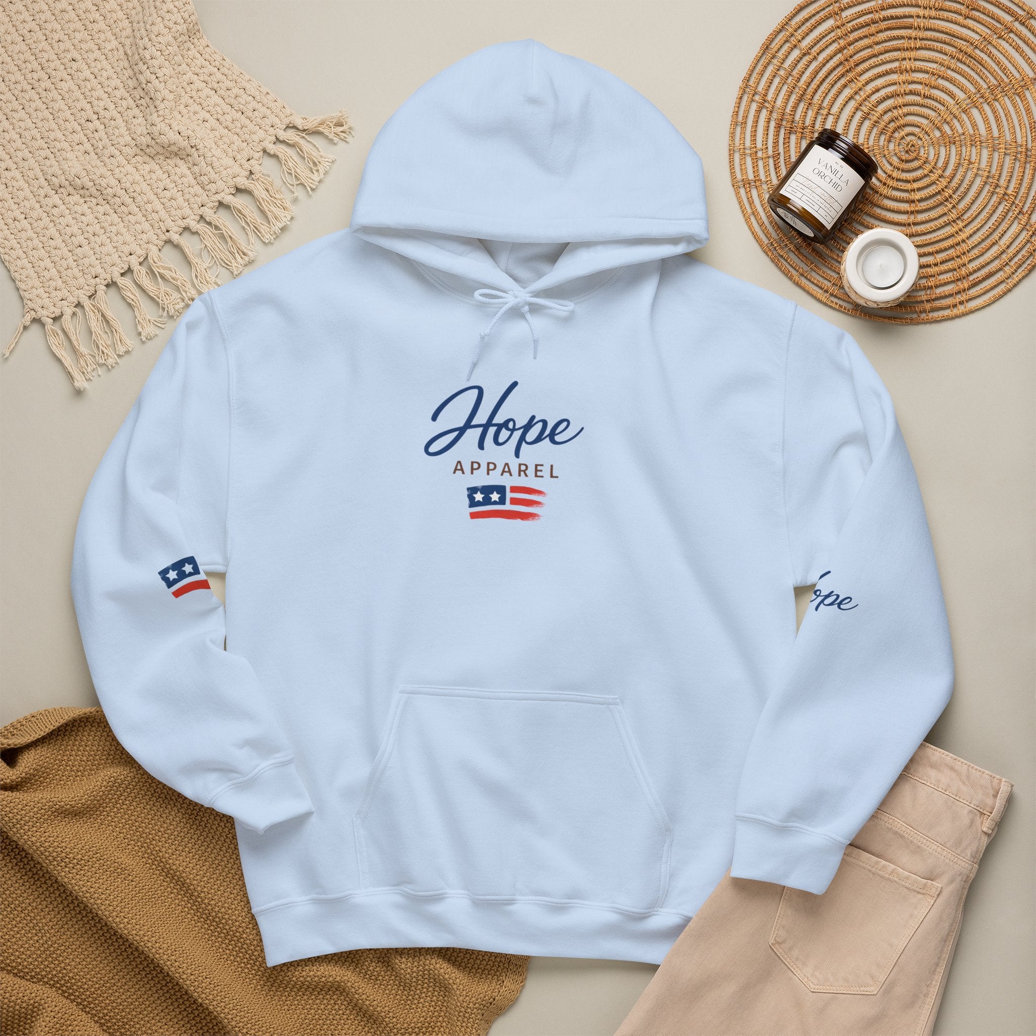 Hope Apparel Patriotic Hoodie — "For Every Kind of American" Flag Design
