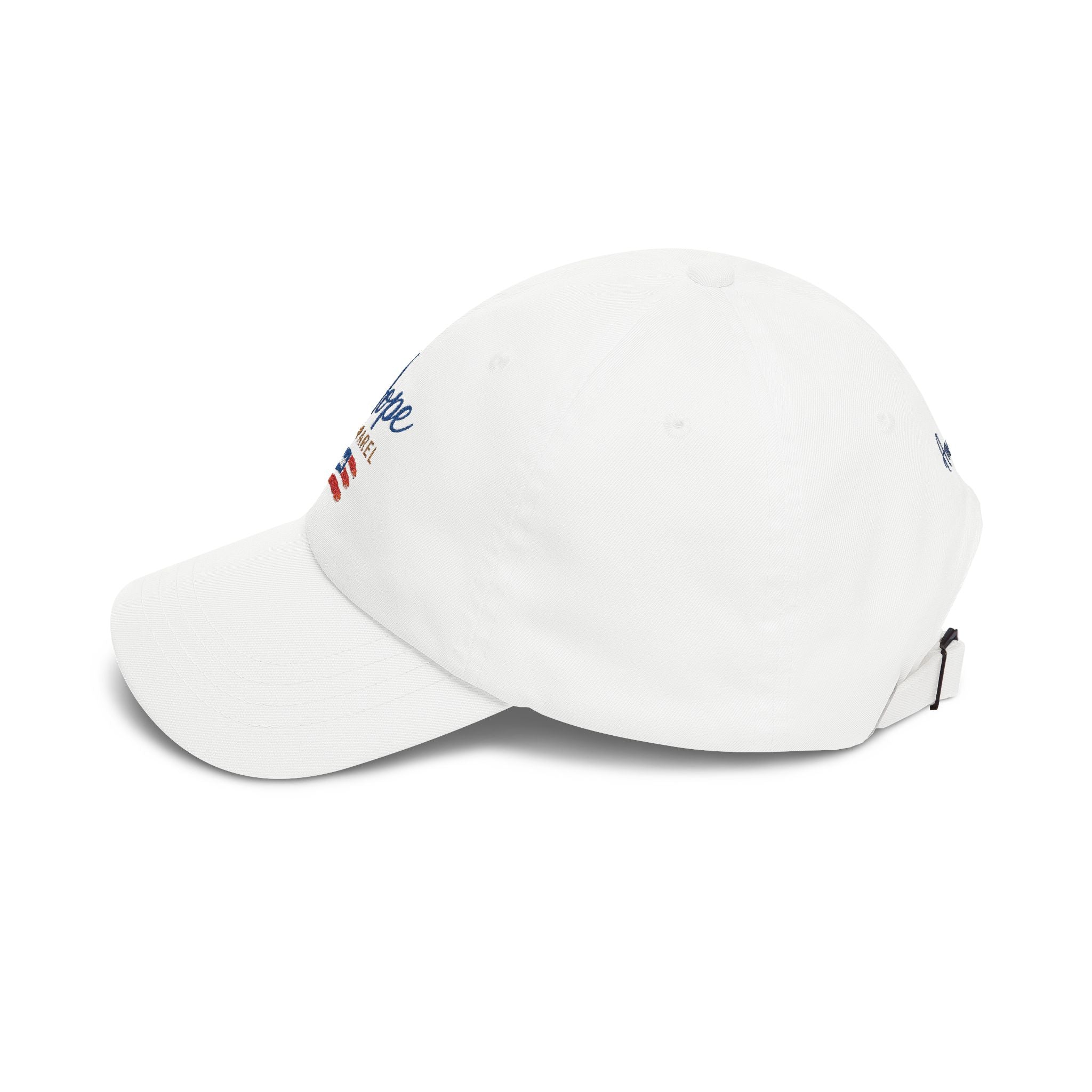 Hope Apparel embroidered American flag Dad Cap | white cotton baseball hat