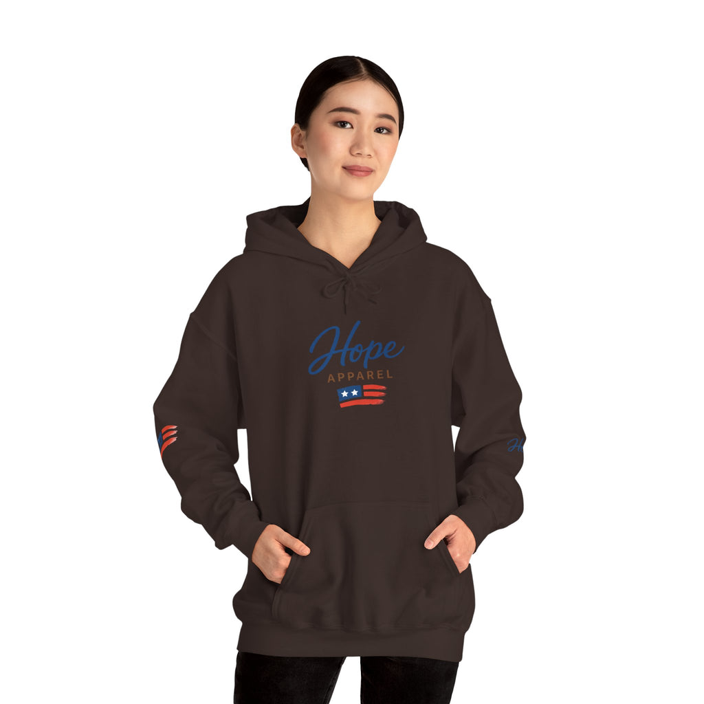 Hope Apparel Patriotic Hoodie — "For Every Kind of American" Flag Design