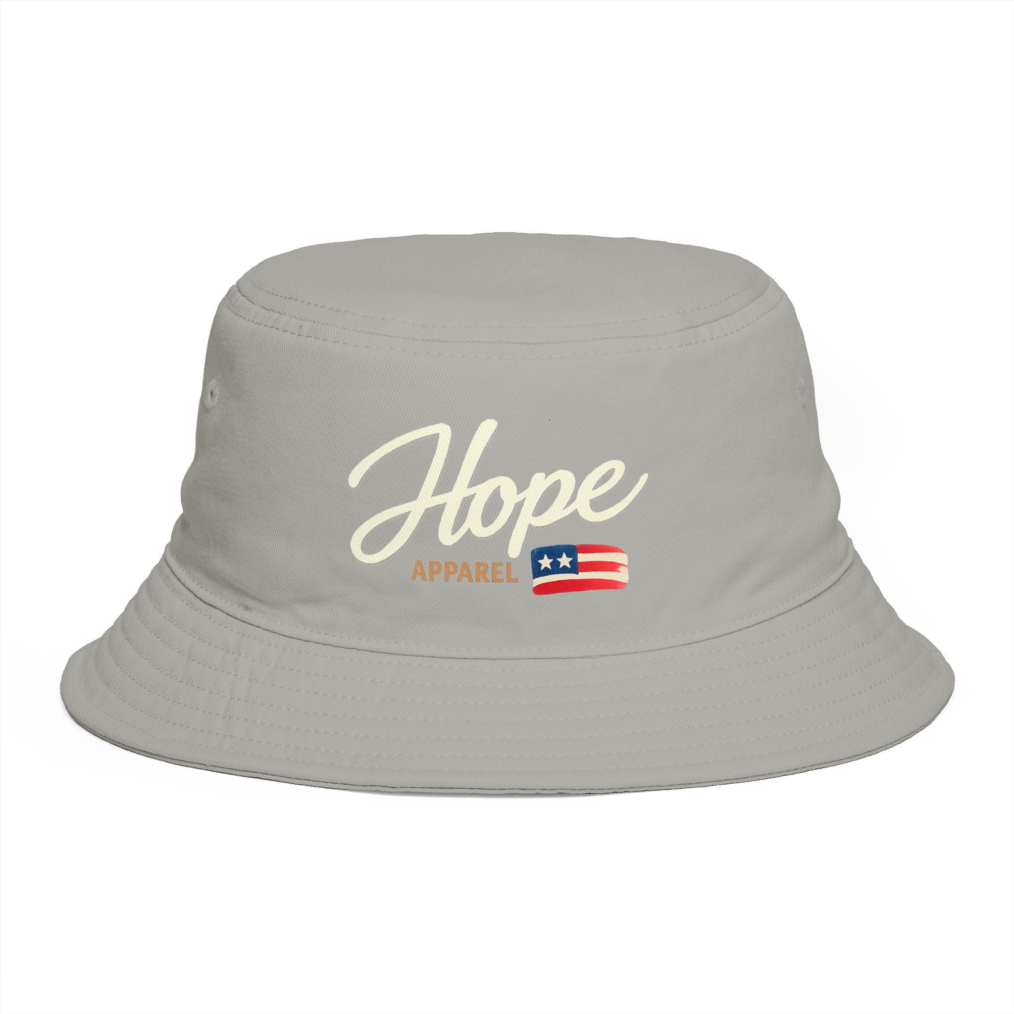 Hope Script with Flag Bucket Hat | Embroidered Logo