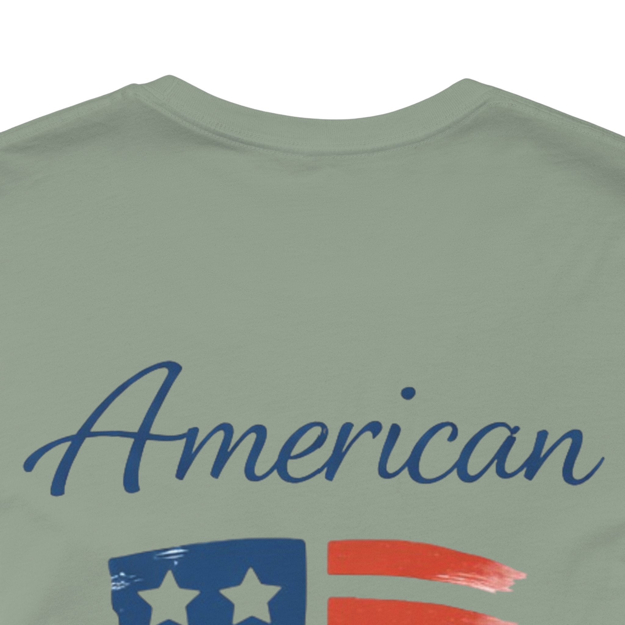 Hope Apparel Small Front - American Cursive Back Patriotic Tee - Unisex Jersey Short Sleeve Tee