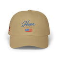 Hope Apparel embroidered American flag Dad Cap | white cotton baseball hat