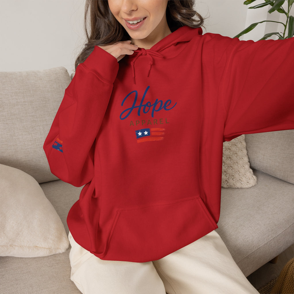 Hope Apparel Patriotic Hoodie — "For Every Kind of American" Flag Design