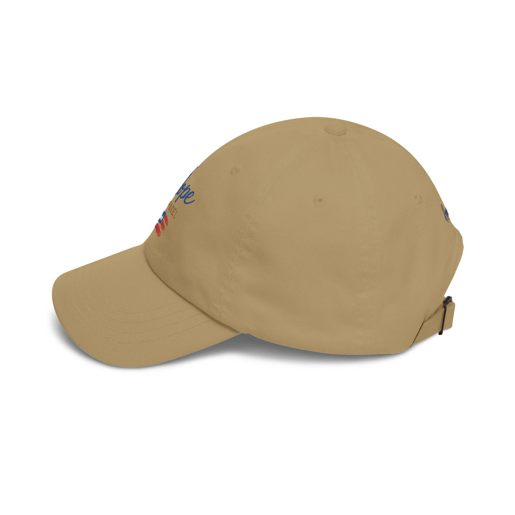 Hope Apparel embroidered American flag Dad Cap | white cotton baseball hat