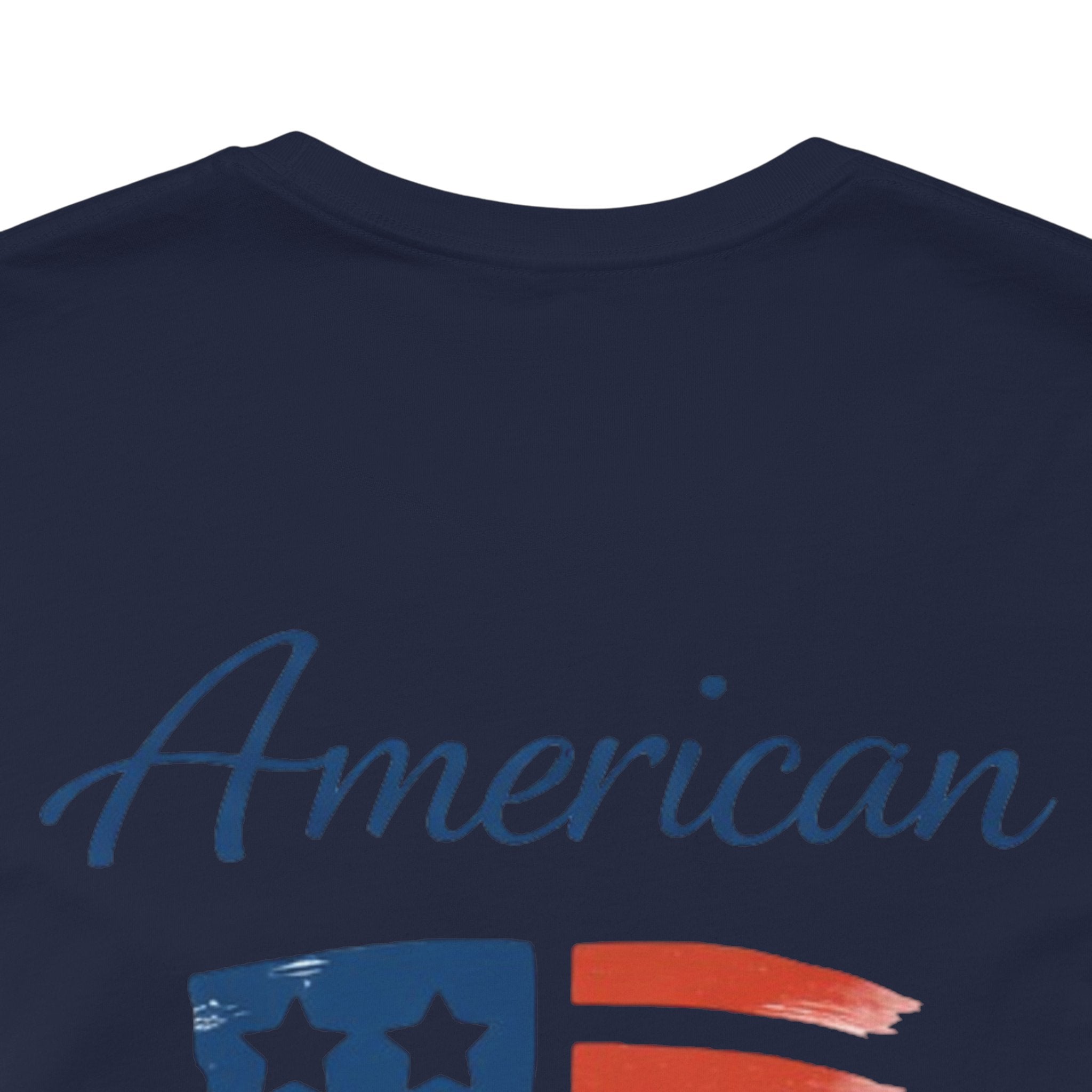 Hope Apparel Small Front - American Cursive Back Patriotic Tee - Unisex Jersey Short Sleeve Tee