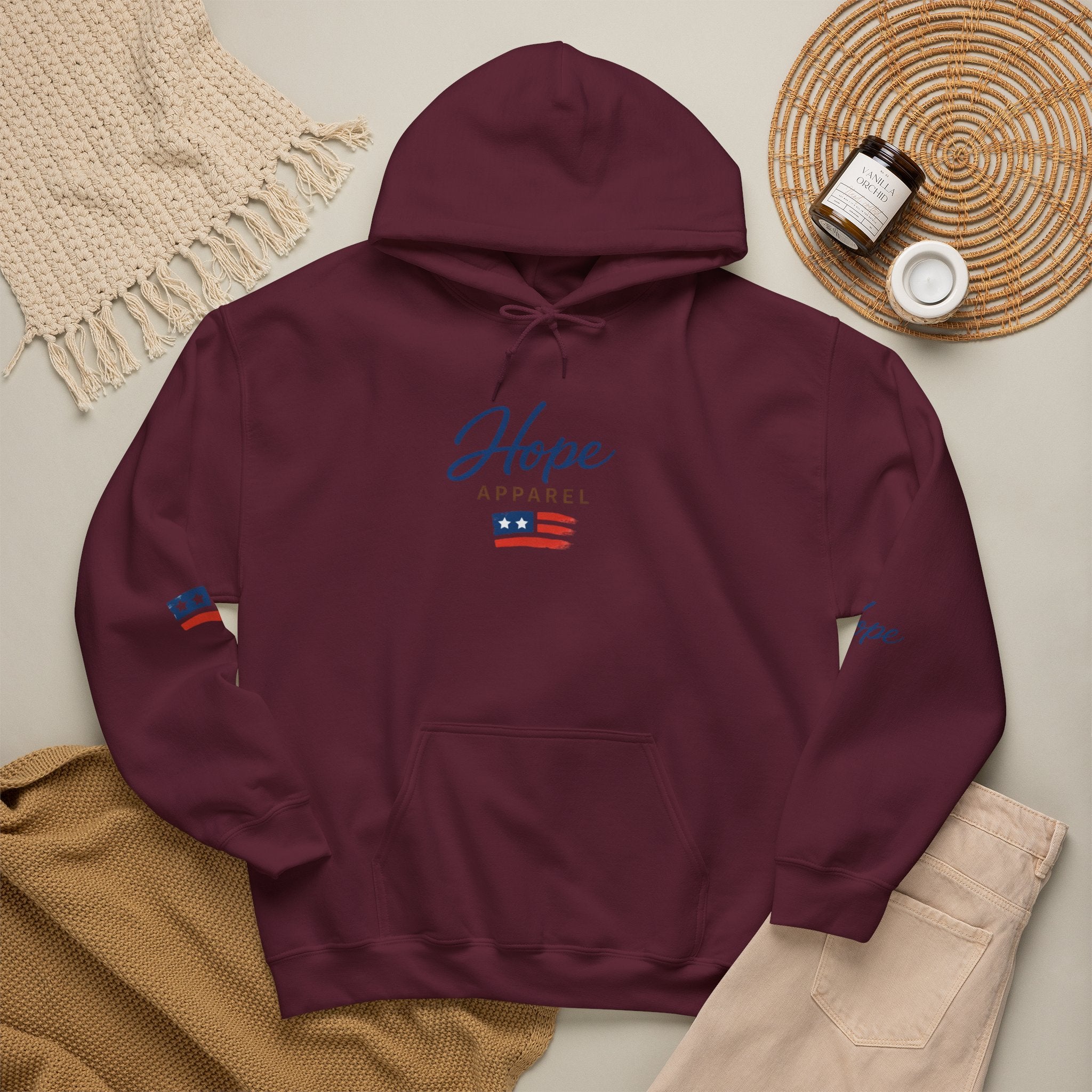 Hope Apparel Patriotic Hoodie — "For Every Kind of American" Flag Design