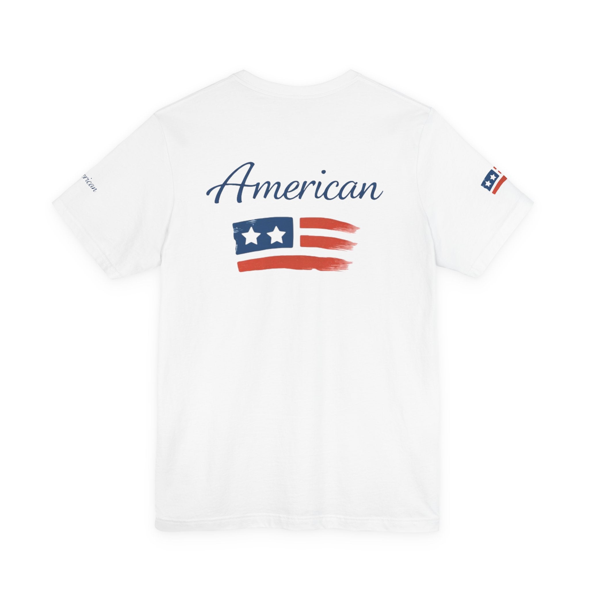 Hope Apparel Small Front - American Cursive Back Patriotic Tee - Unisex Jersey Short Sleeve Tee