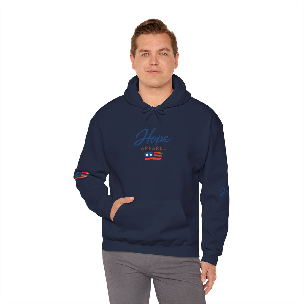 Hope Apparel Patriotic Hoodie — "For Every Kind of American" Flag Design