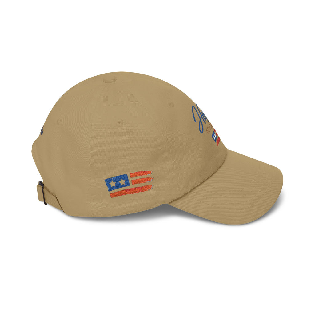 Hope Apparel embroidered American flag Dad Cap | white cotton baseball hat