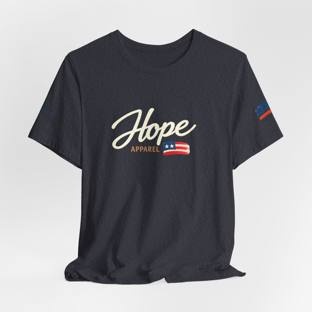 Hope Script Flag tee | American flag brushstroke design