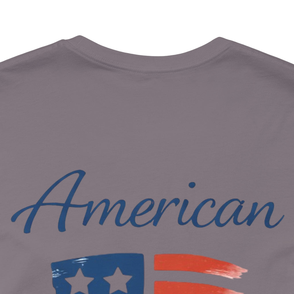 Hope Apparel Small Front - American Cursive Back Patriotic Tee - Unisex Jersey Short Sleeve Tee