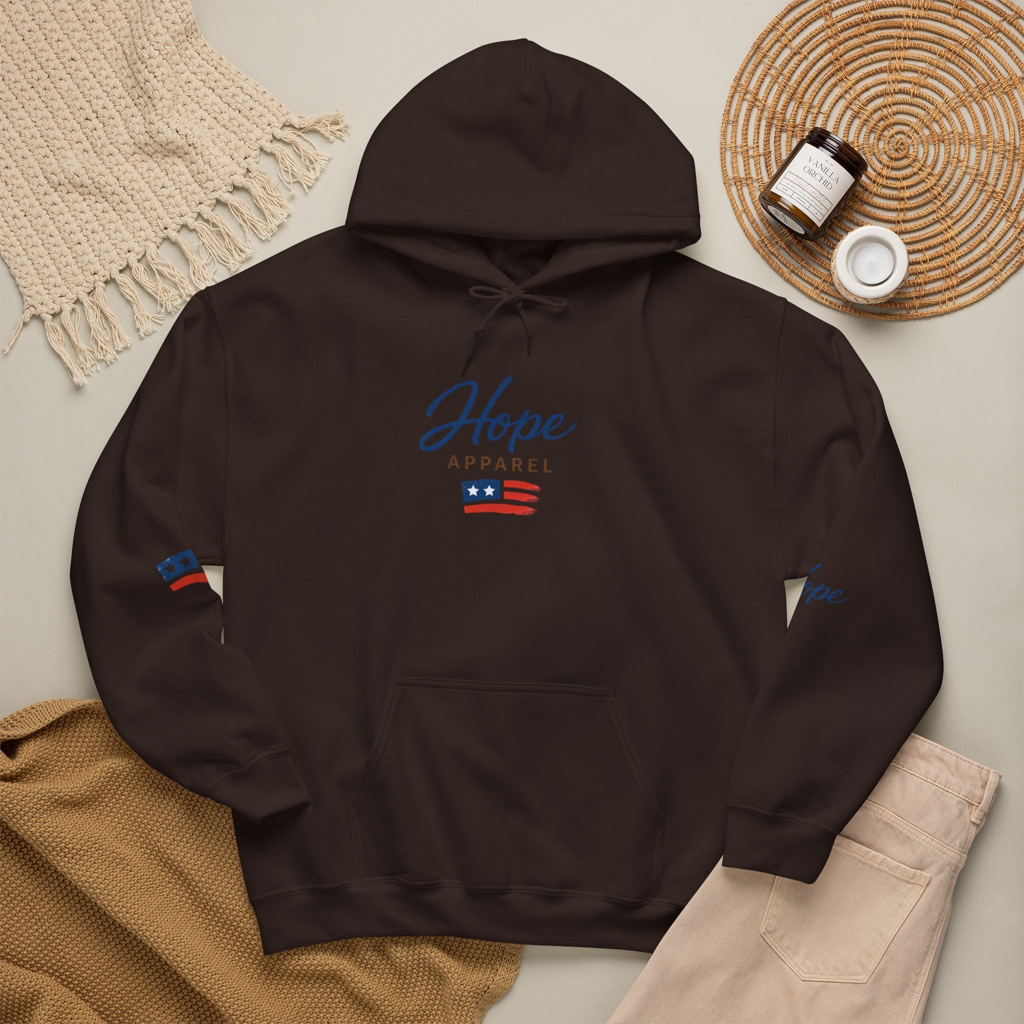 Hope Apparel Patriotic Hoodie — "For Every Kind of American" Flag Design