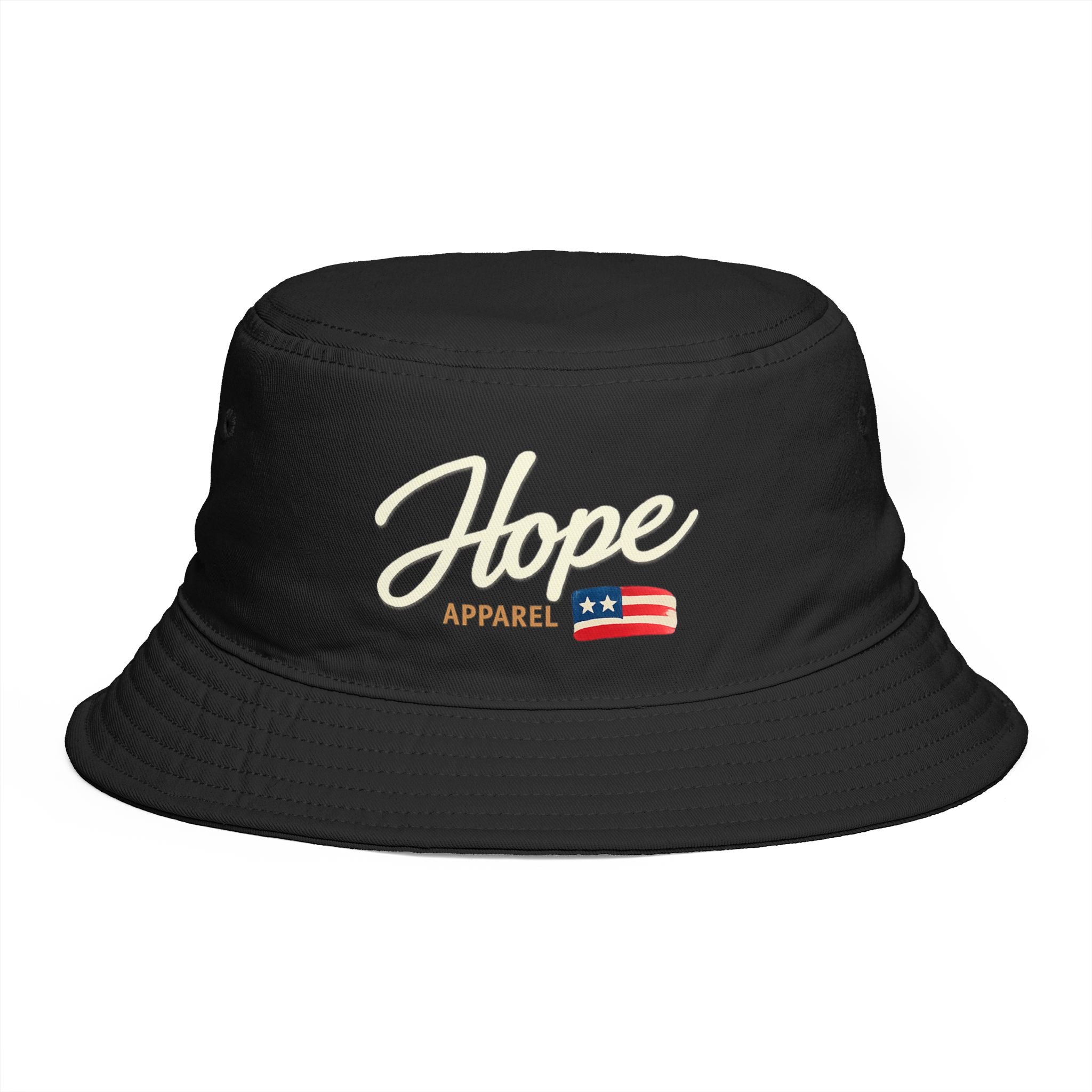 Hope Script with Flag Bucket Hat | Embroidered Logo
