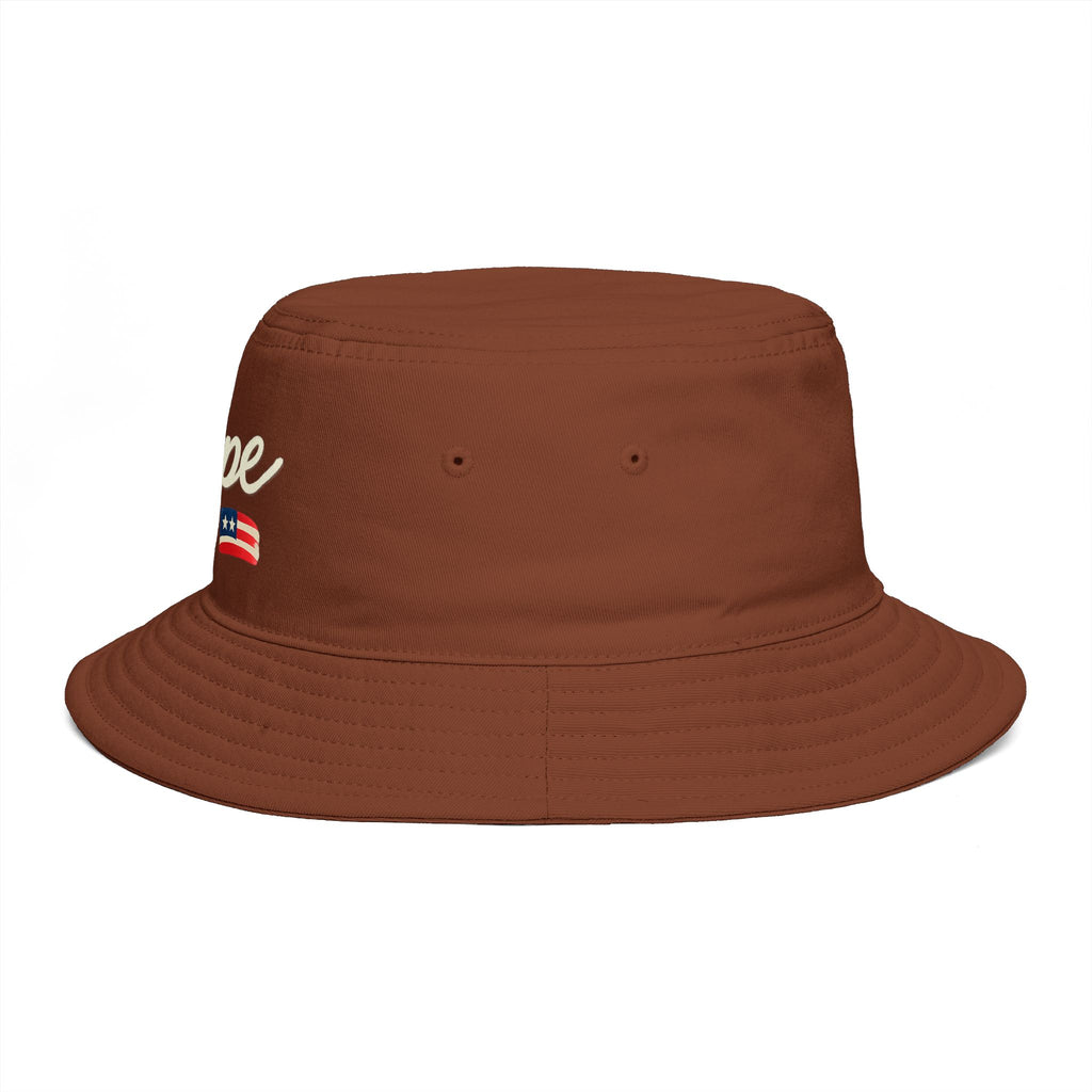 Hope Script with Flag Bucket Hat | Embroidered Logo