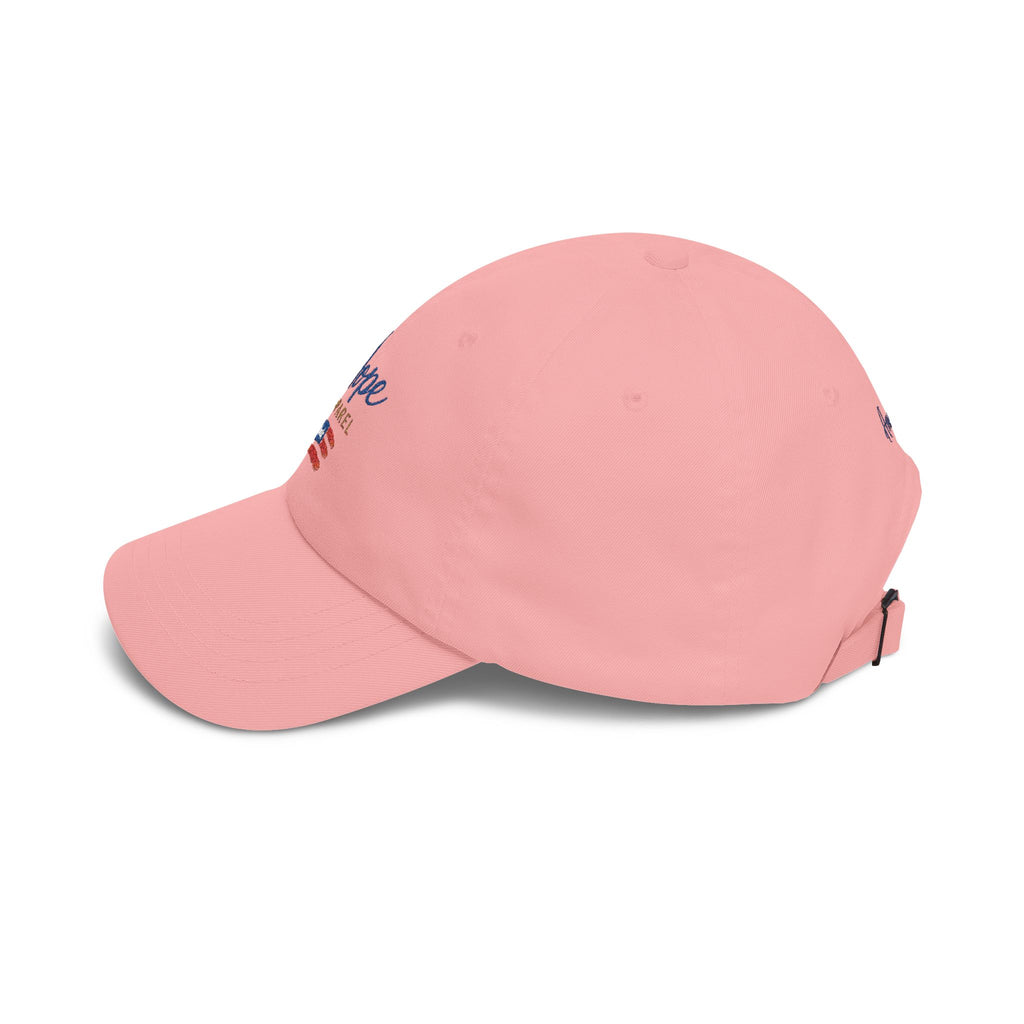 Hope Apparel embroidered American flag Dad Cap | white cotton baseball hat