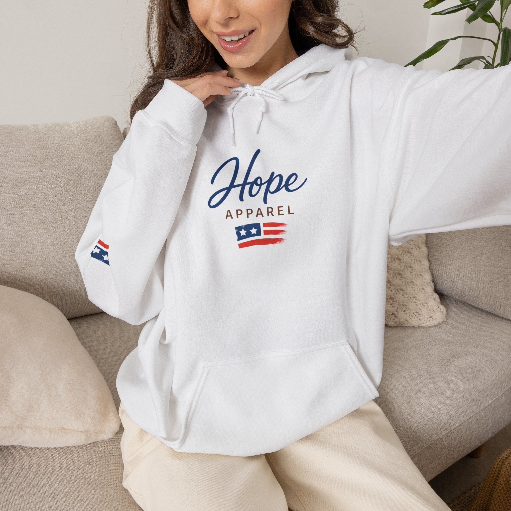 Hope Apparel Patriotic Hoodie — "For Every Kind of American" Flag Design