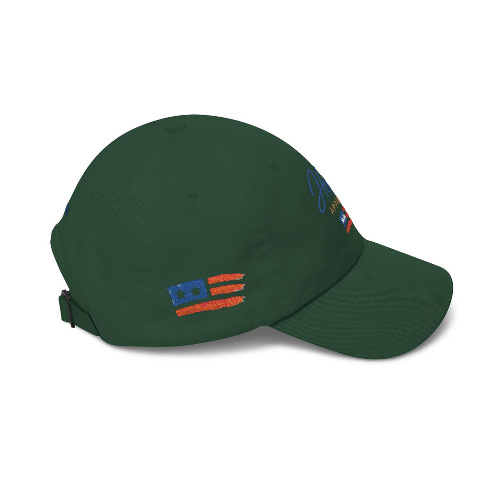 Hope Apparel embroidered American flag Dad Cap | white cotton baseball hat