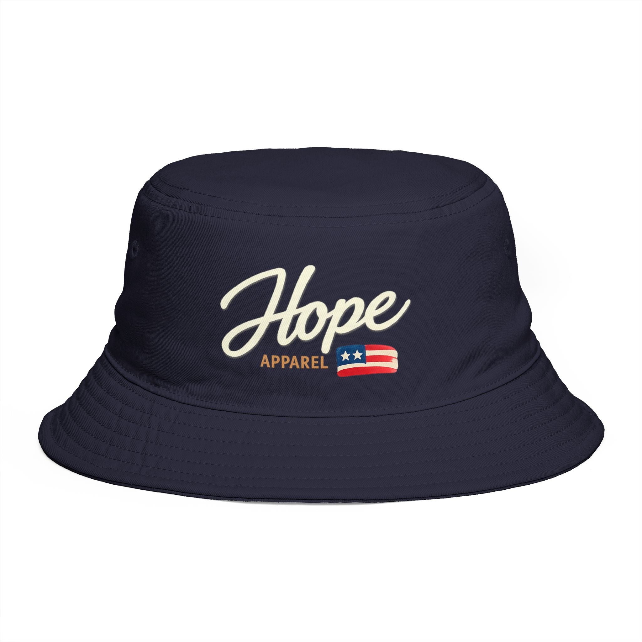 Hope Script with Flag Bucket Hat | Embroidered Logo
