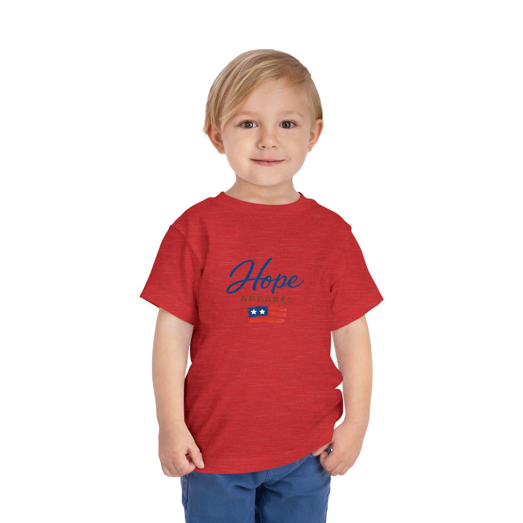Hope Apparel Flag Graphic Toddler Tee | Patriotic Stars Stripes