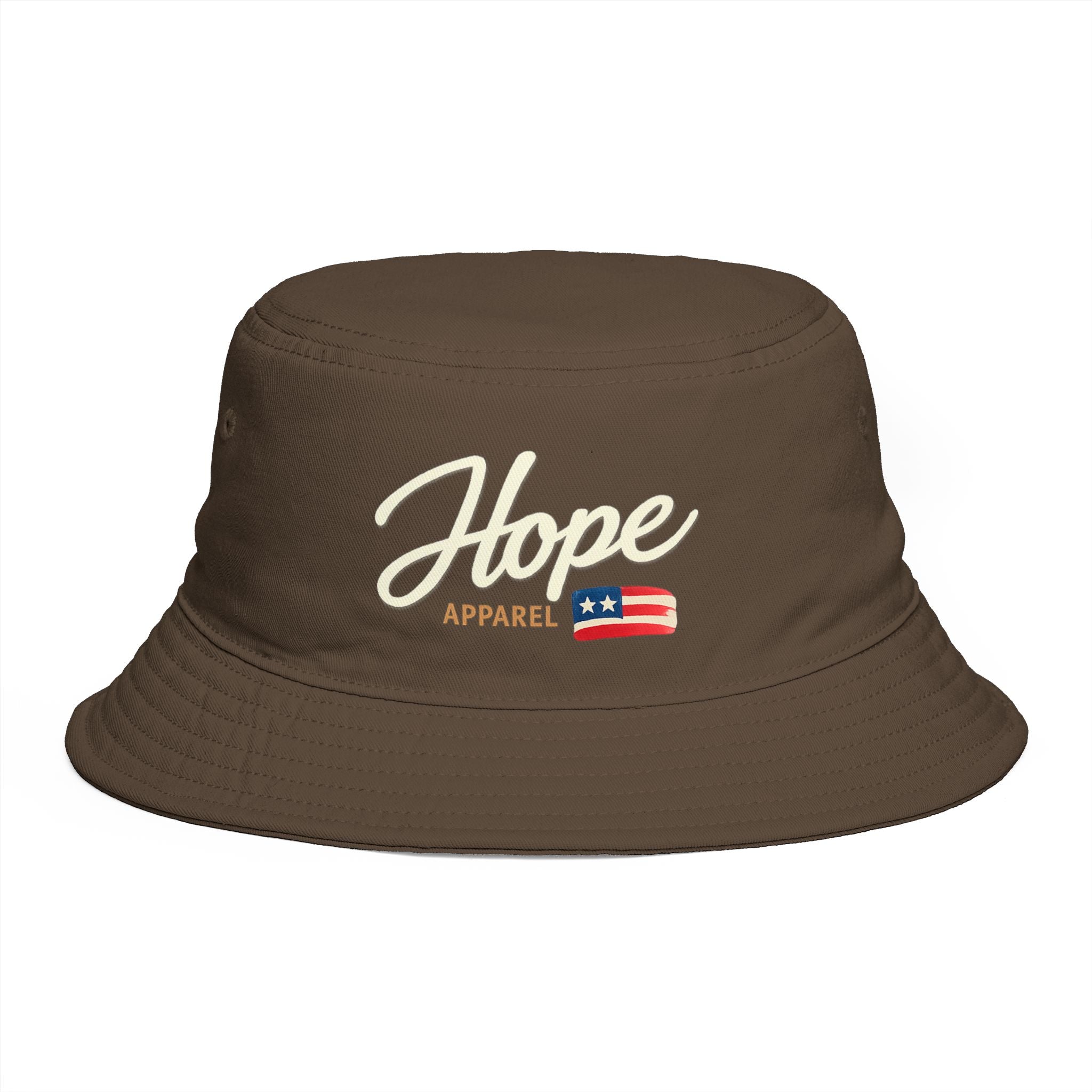 Hope Script with Flag Bucket Hat | Embroidered Logo