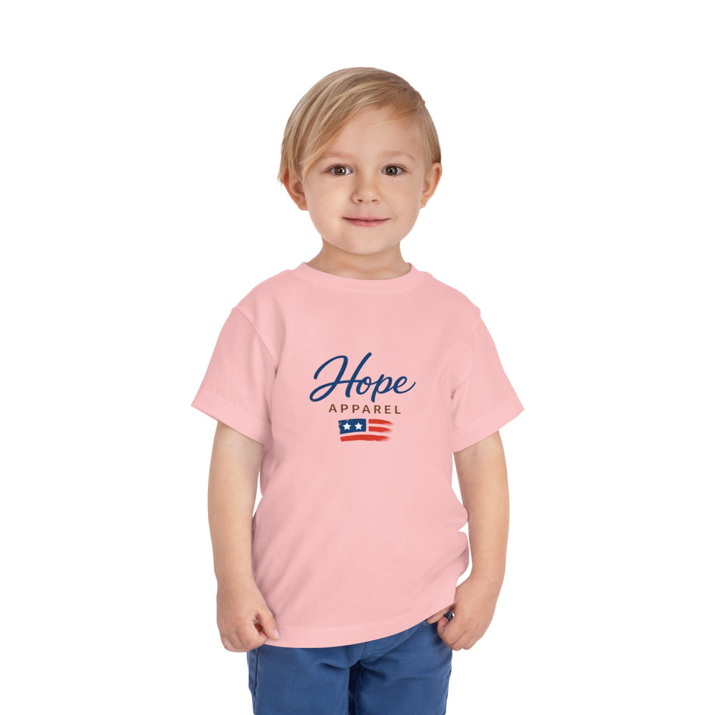 Hope Apparel Flag Graphic Toddler Tee | Patriotic Stars Stripes