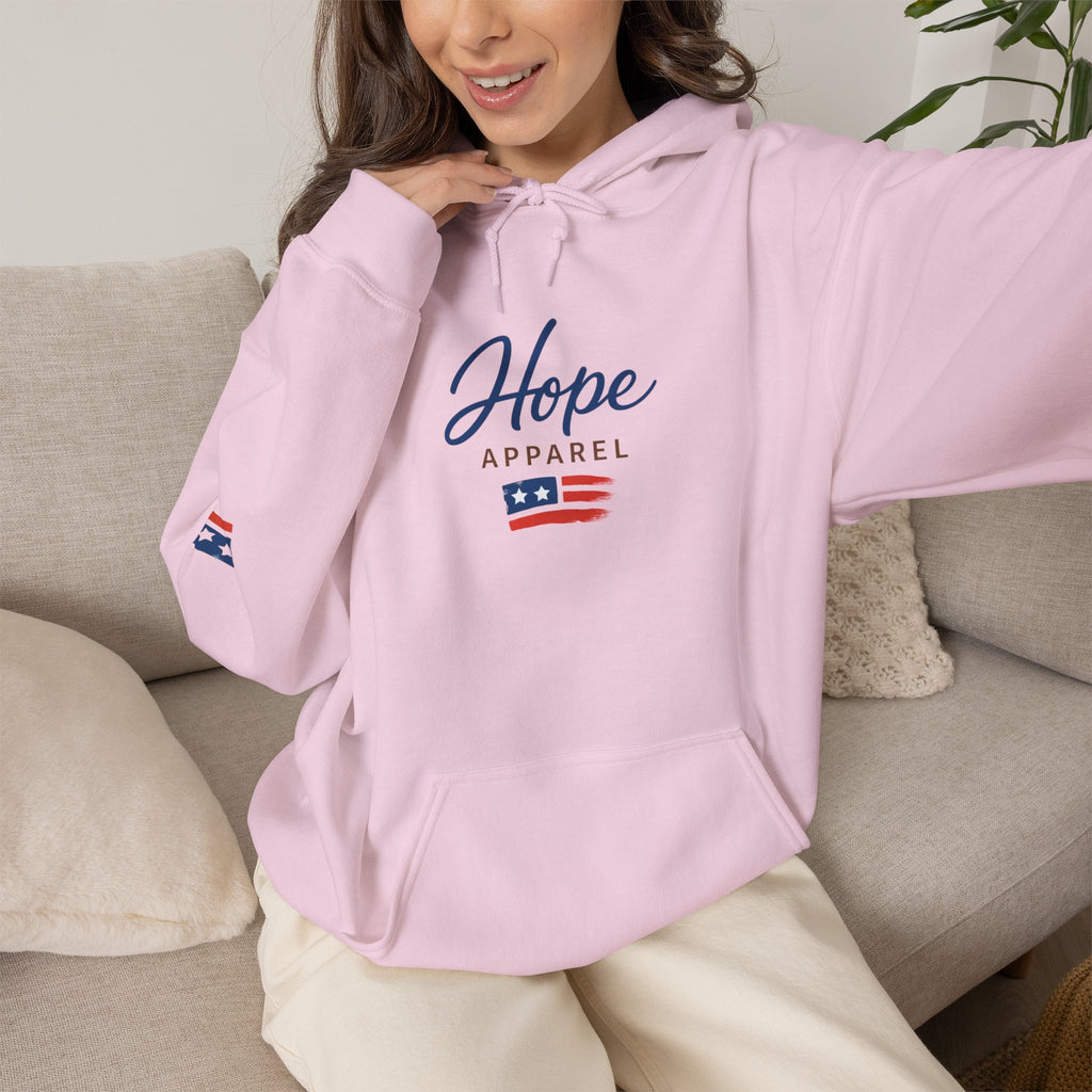 Hope Apparel Patriotic Hoodie — "For Every Kind of American" Flag Design