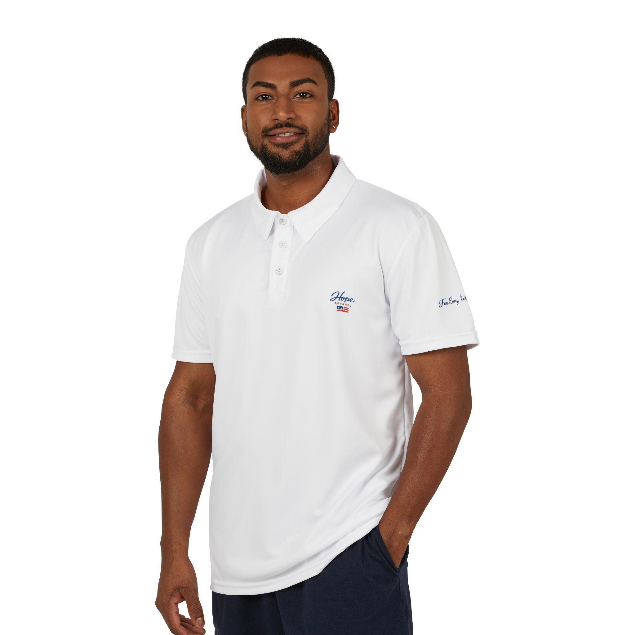 Navy Flag Crest Polo Shirt | Embroidered chest logo, Sleeve script