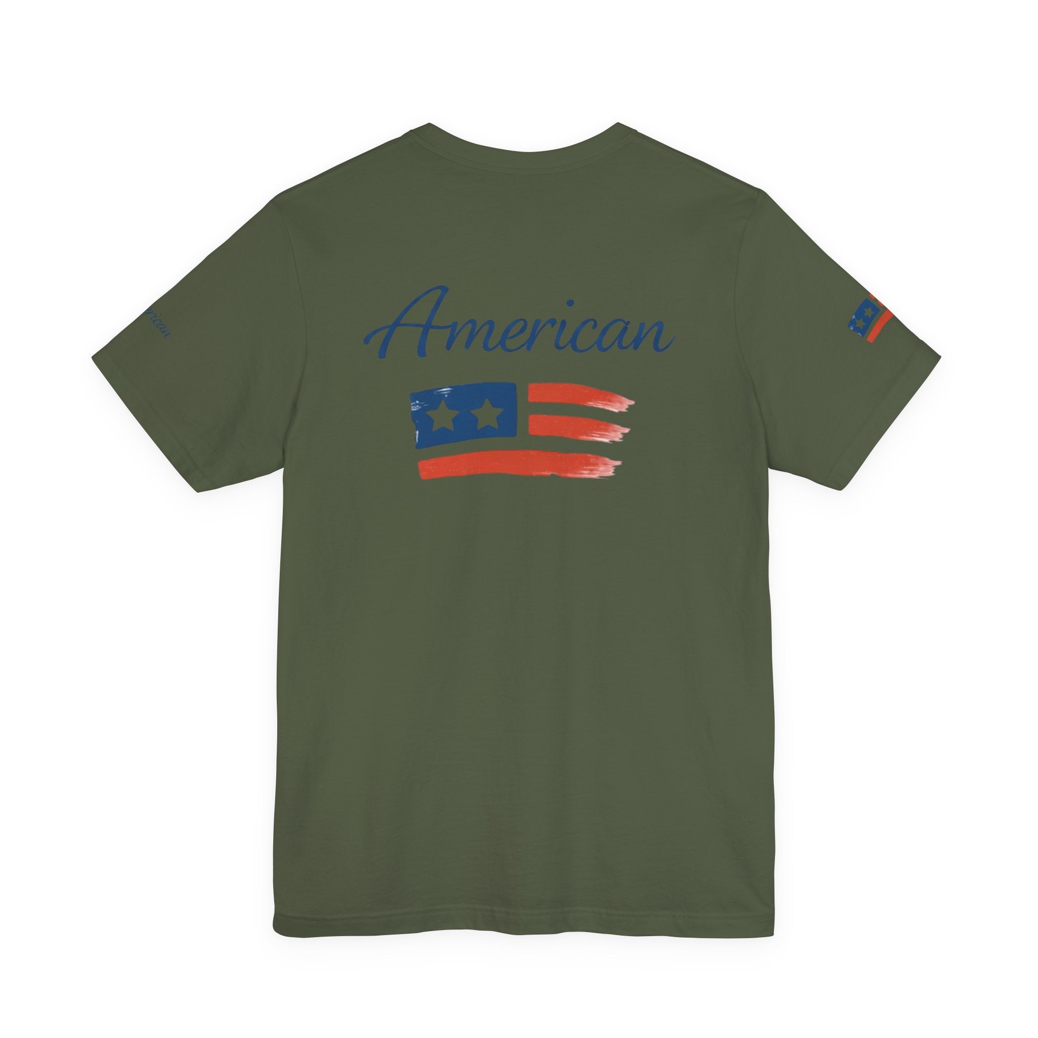 Hope Apparel Small Front - American Cursive Back Patriotic Tee - Unisex Jersey Short Sleeve Tee