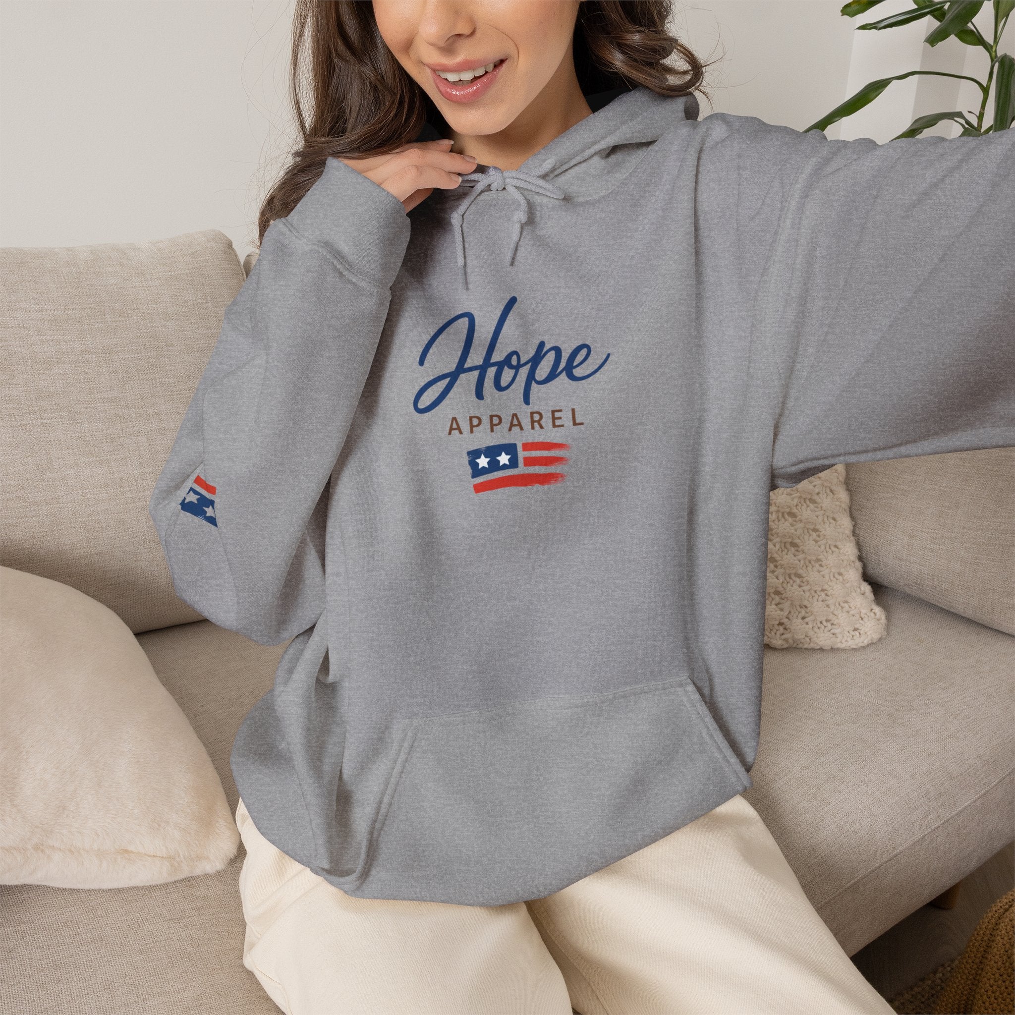 Hope Apparel Patriotic Hoodie — "For Every Kind of American" Flag Design