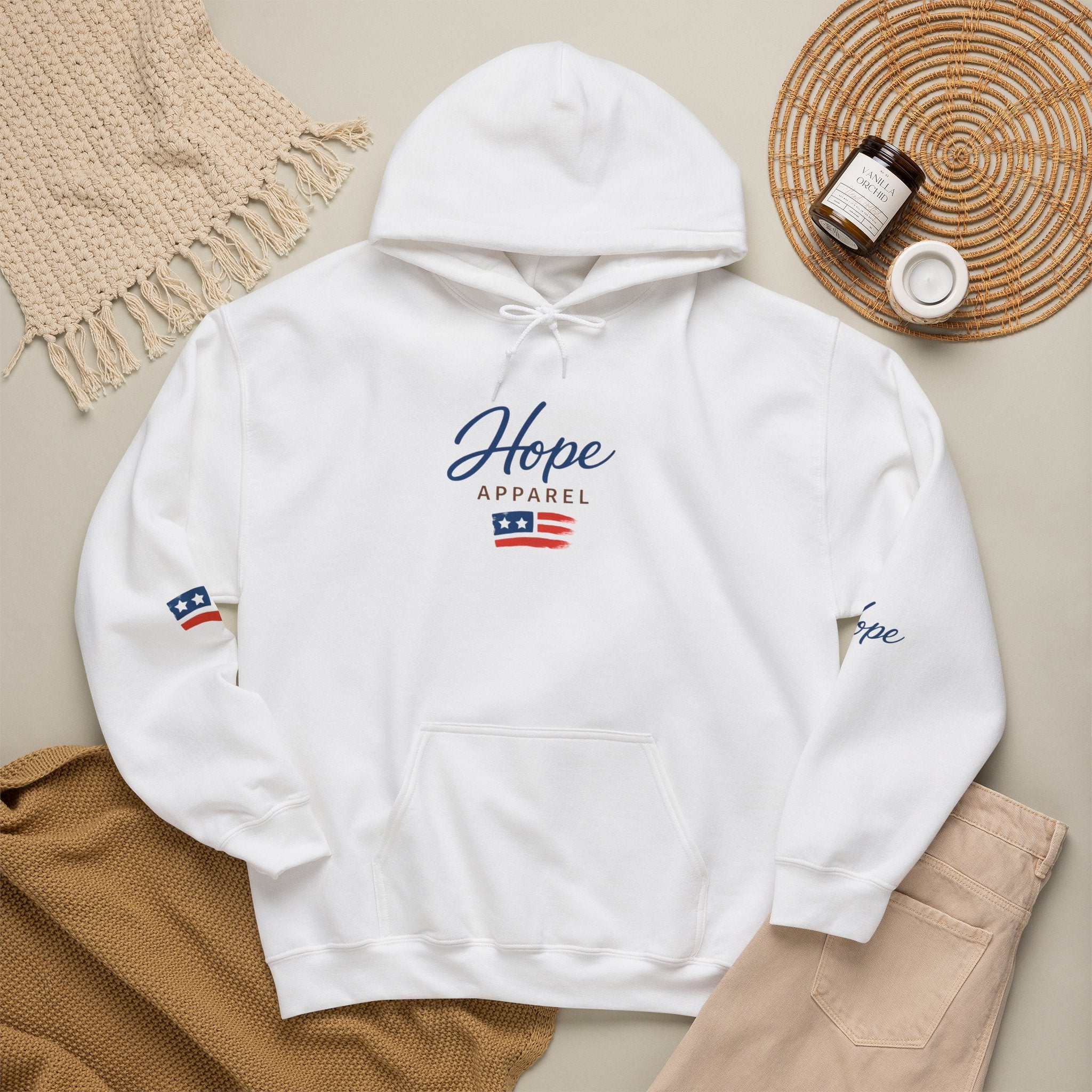 Hope Apparel Patriotic Hoodie — "For Every Kind of American" Flag Design