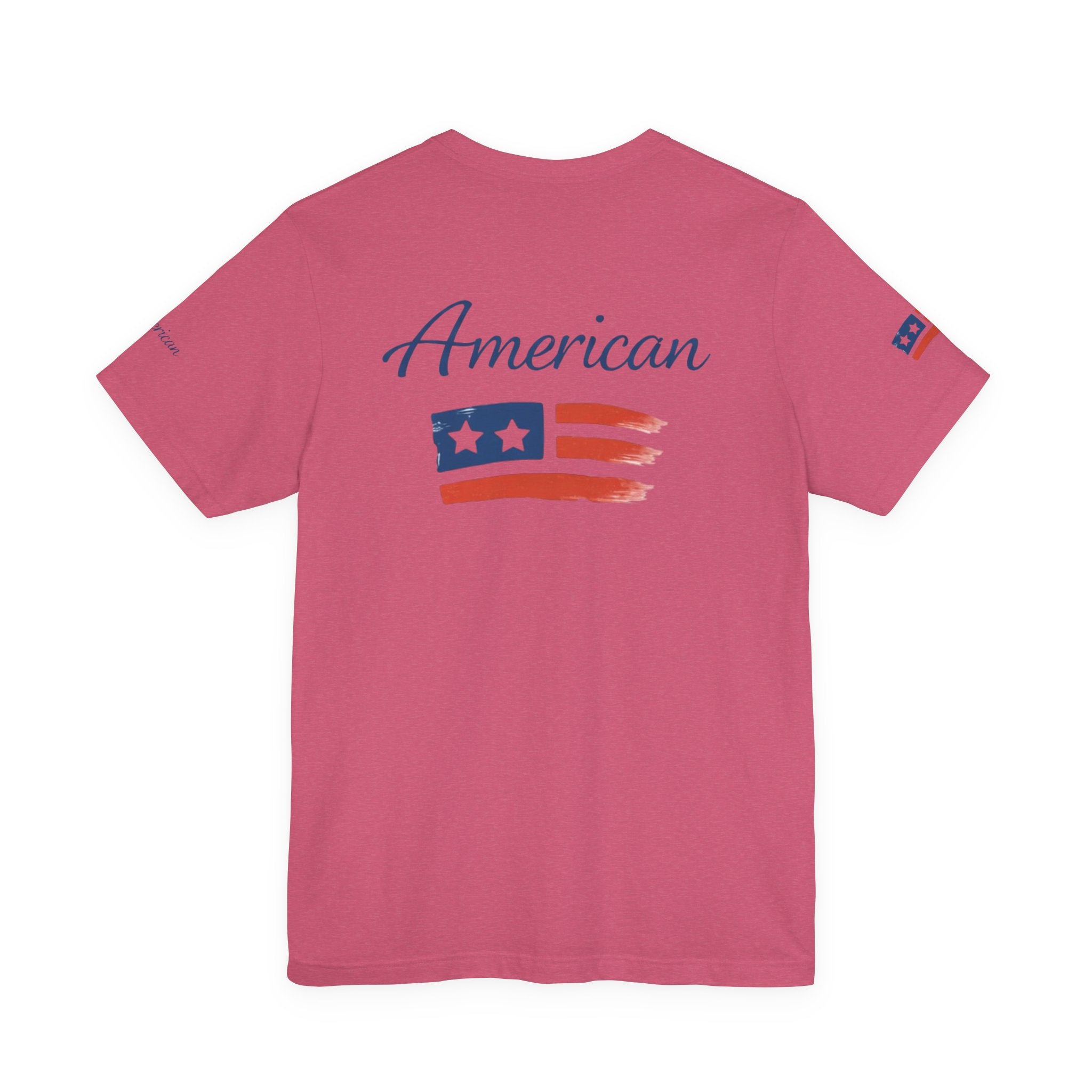 Hope Apparel Small Front - American Cursive Back Patriotic Tee - Unisex Jersey Short Sleeve Tee